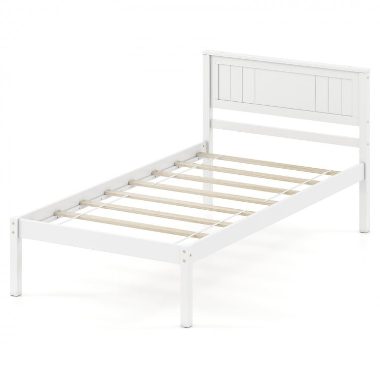 Twin/Full/Queen Size Sturdy Wooden Bed Frame with Headboard and Slat Support-Twin Size