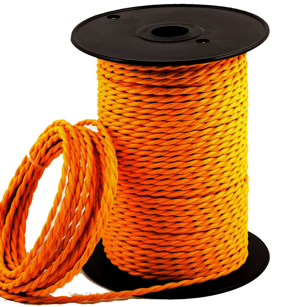3 Core Electrical Twisted Cable Fabric Flex Orange~2103