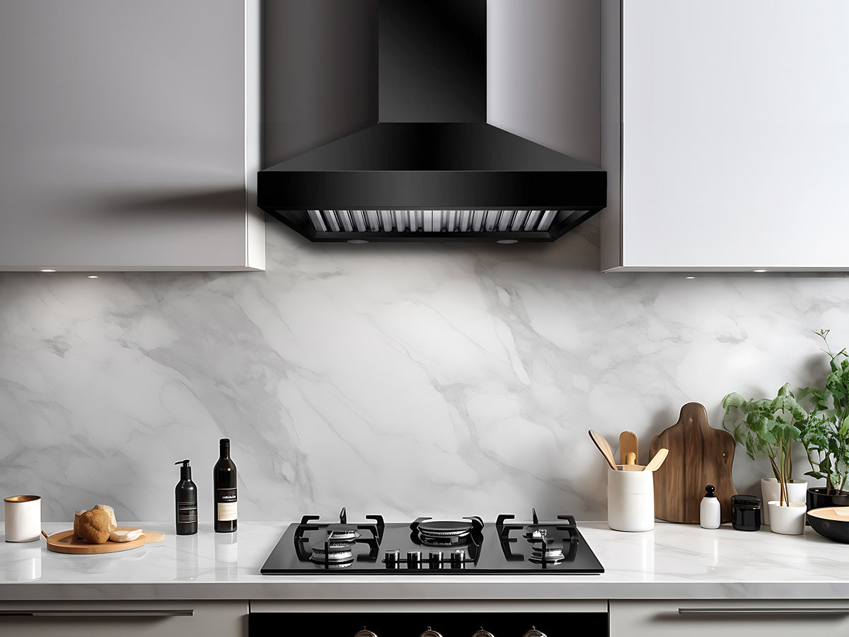 30 Inch Wall Mount Black Range Hood 750 CFM - VICTORY Twister
