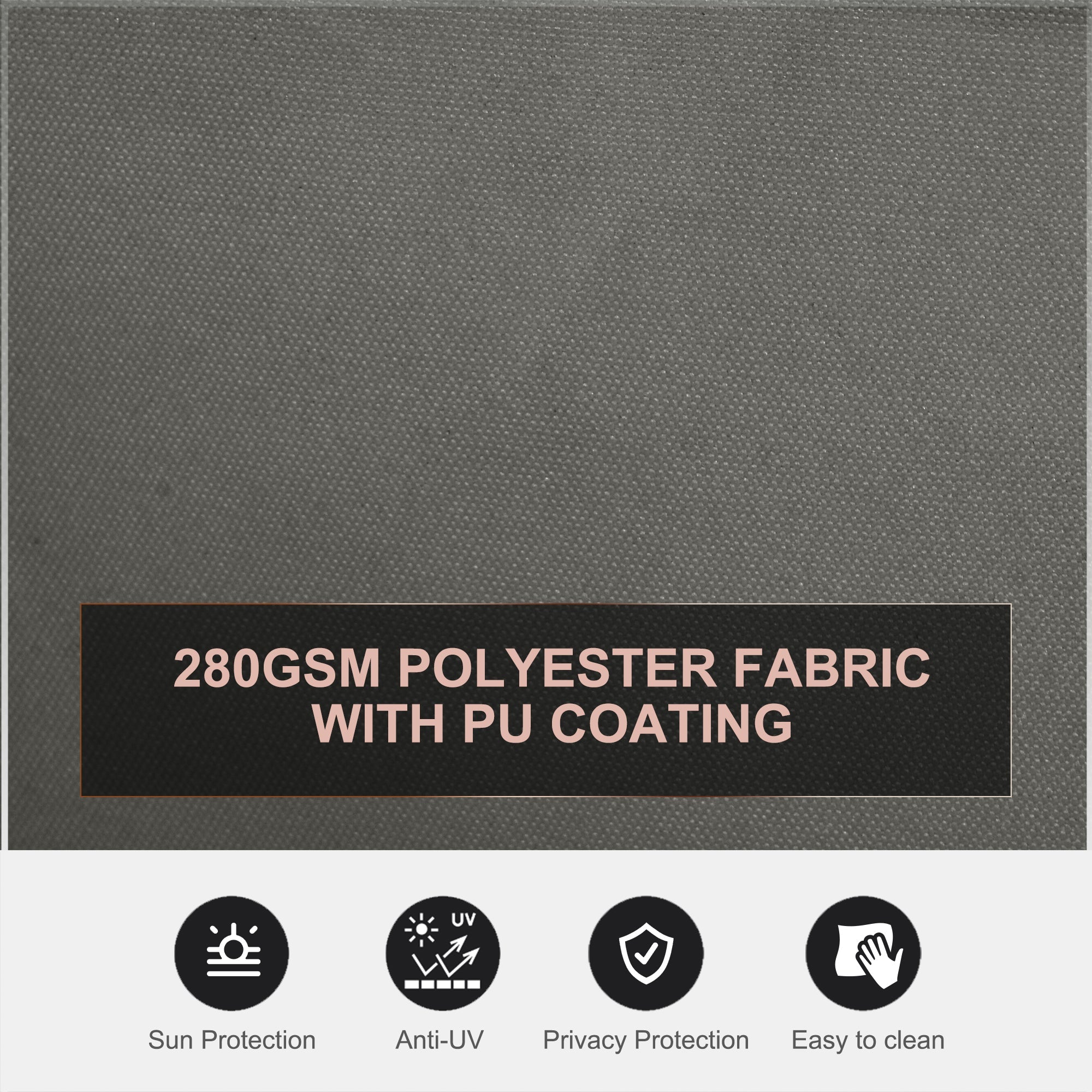 Outsunny Patio Privacy Divider: Double Side Retractable Sunshield for Garden Shade, Grey