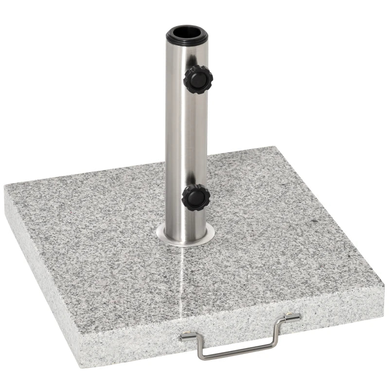 55 lbs Marble Square Umbrella Stand 16.5" Market Heavy Holder Base w/ Wheels, Grey