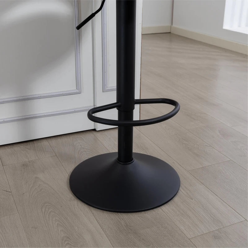 Bar Stools Set of 2, Swivel Counter Height Barstools with Adjustable Height, Plush Upholstered Bar Chairs with Round Metal Base and Footrest, Cream