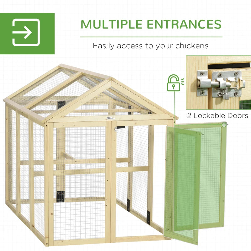 Chicken Run Expandable Outdoor Large Chicken Coop with 2 Doors and 3 Perches for 1–3 Chickens