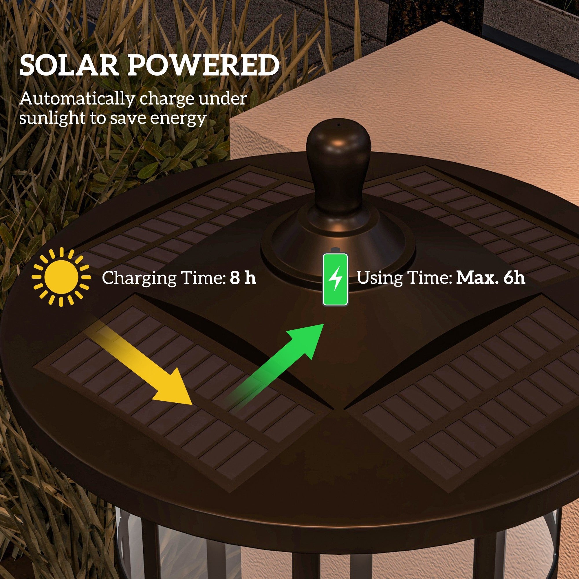 Outsunny 72" Solar LED Post Light - Cool White, Waterproof IP44 for Outdoor Patio, Garden, Backyard, Pathway