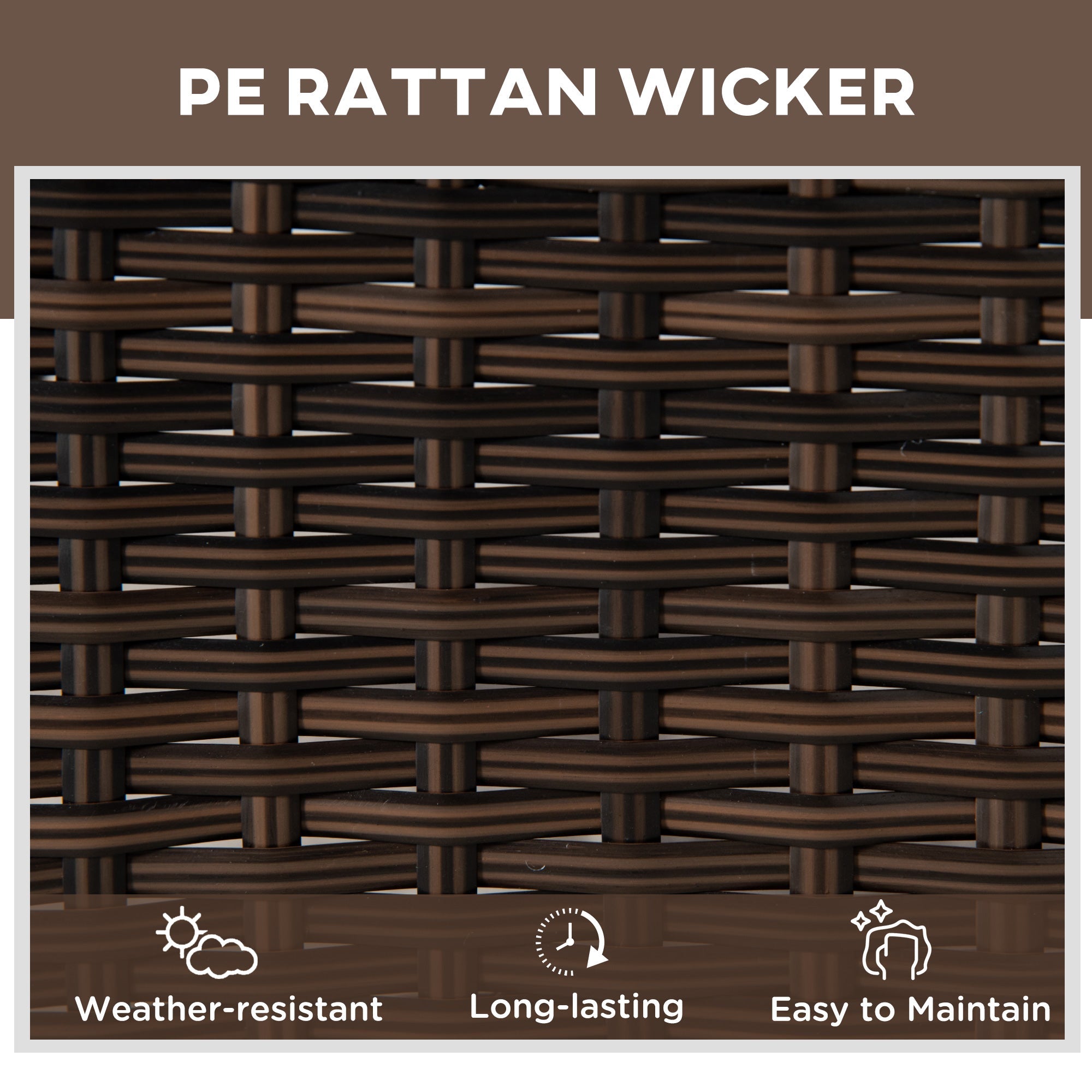 Outsunny 3 Pieces Patio Rattan Lounge Set Wheeled Wicker Chaise Lounge Chair Set Outdoor Reclining Lounger Adjustable Brown Blue