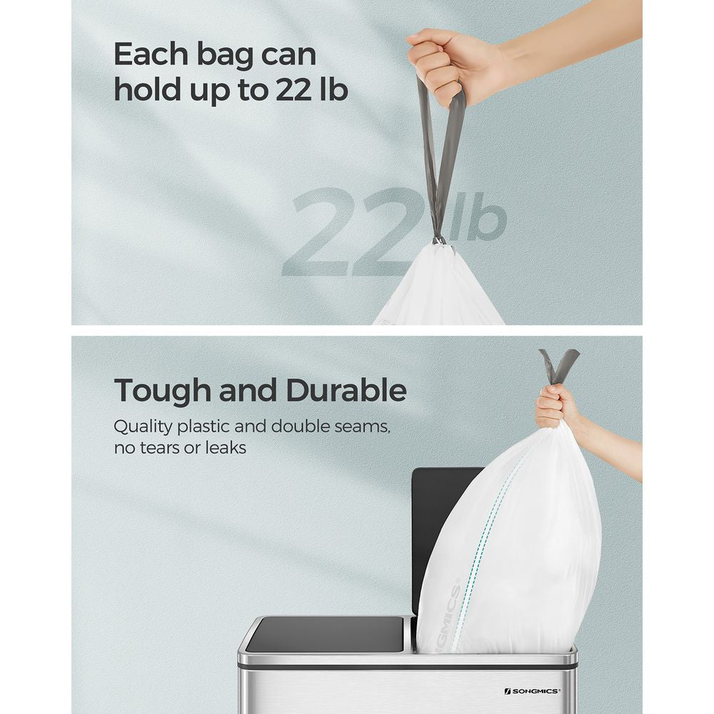 Songmics Heavy-Duty 8-Gallon (30L) Drawstring Trash Bags – Leak & Tear Resistant