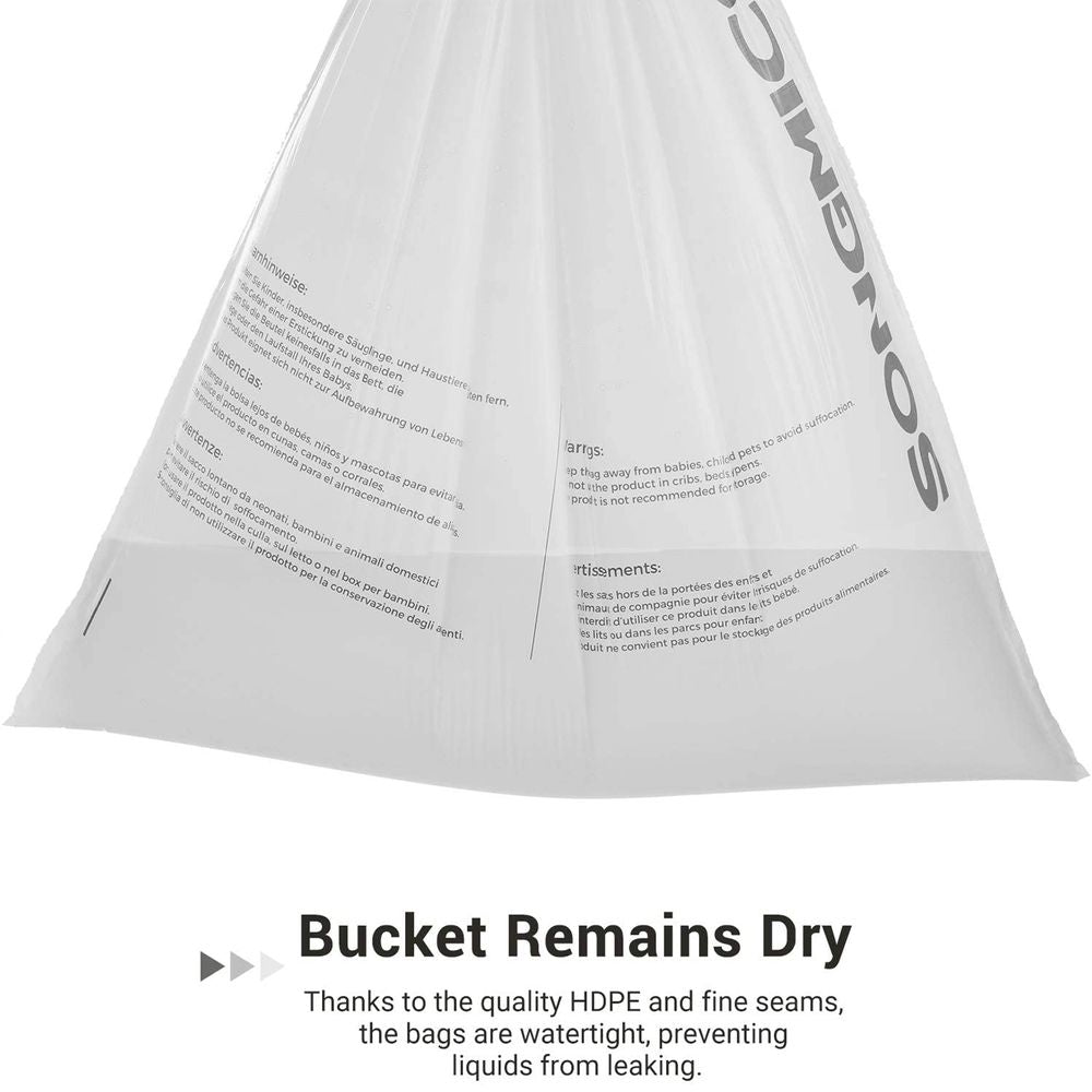 Songmics Heavy-Duty 8-Gallon (30L) Drawstring Trash Bags – Leak & Tear Resistant