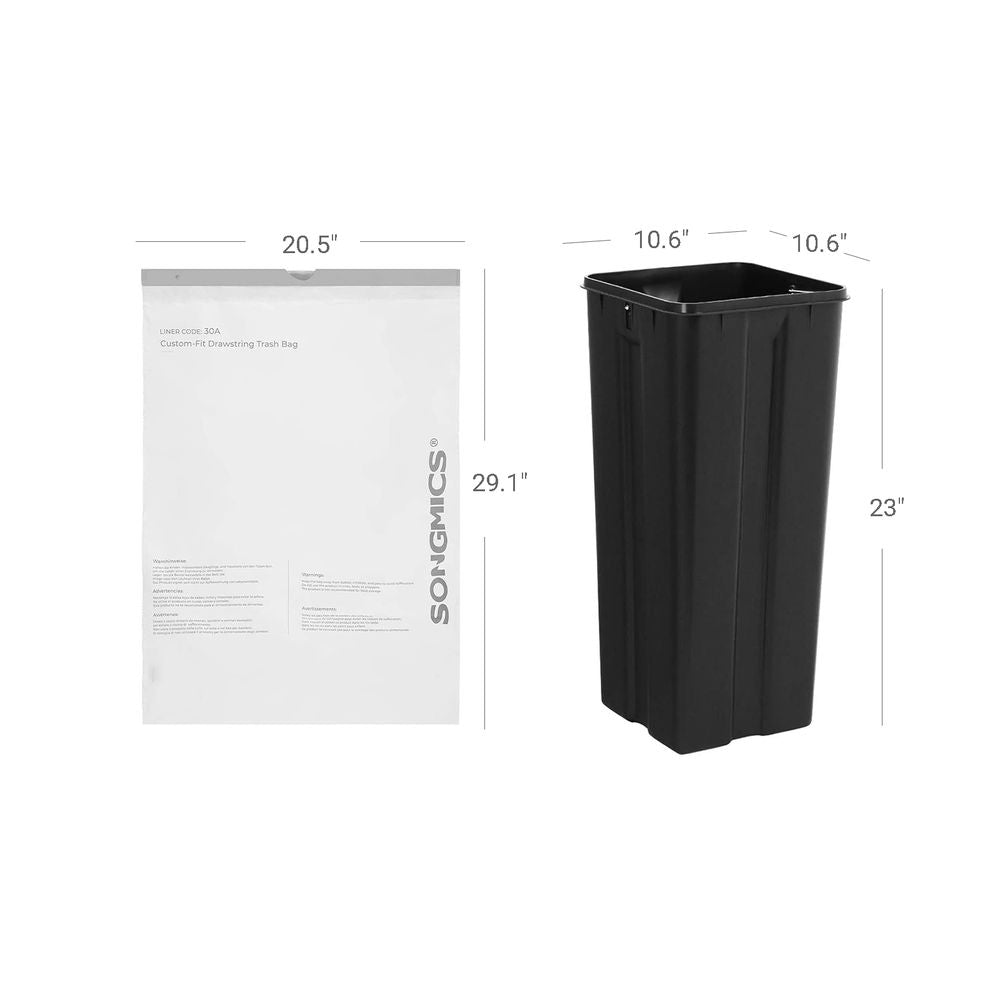 Songmics Heavy-Duty 8-Gallon (30L) Drawstring Trash Bags – Leak & Tear Resistant