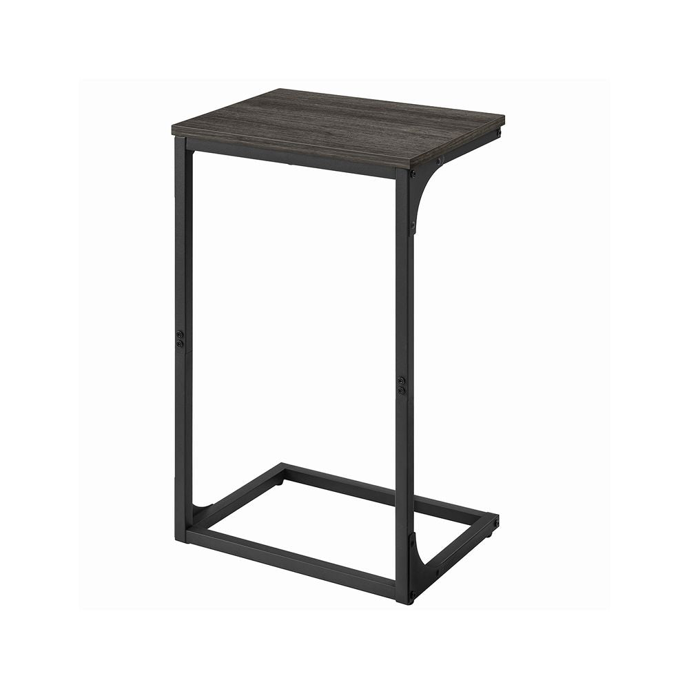 VASAGLE C-Shaped End Table with Metal Frame