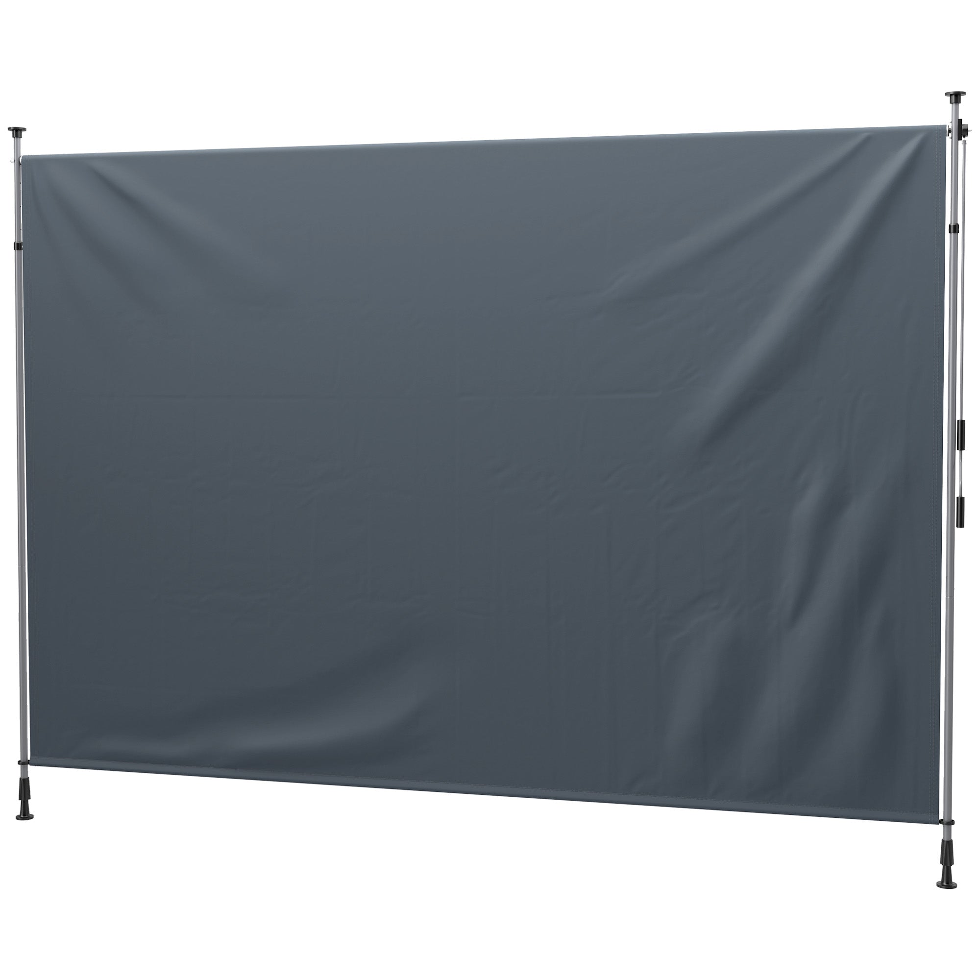 Outsunny 11.5' x 10' Manual Retractable Patio Awning, Outdoor Privacy Screen with UPF30+ & Water-Resistant Fabric, Dark Grey