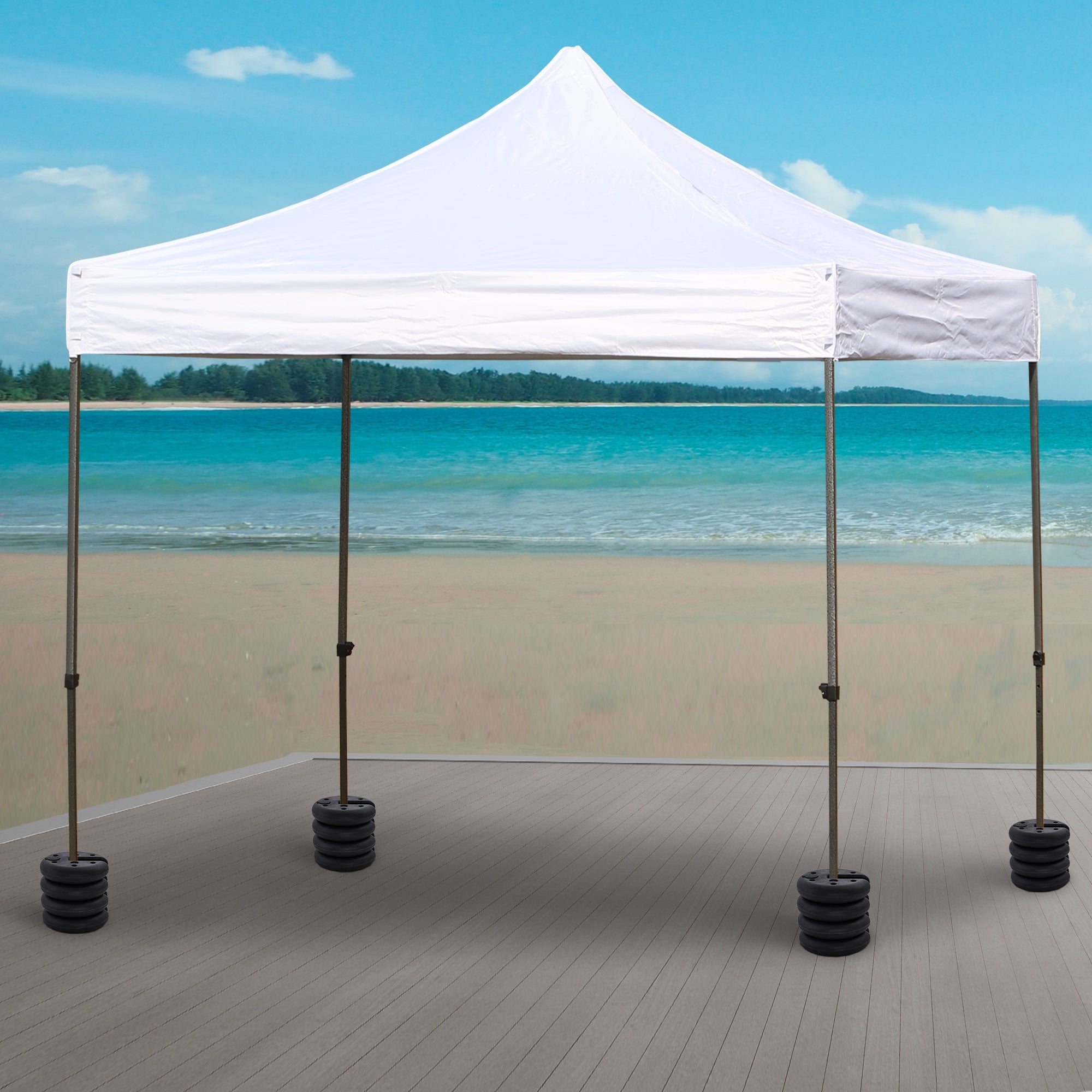 Outsunny Set of 4 Party Tent Canopy Weight Plate Kit Gazebo Pop Up Tent Anchor Base Weights Canopy Shelter Leg Weights