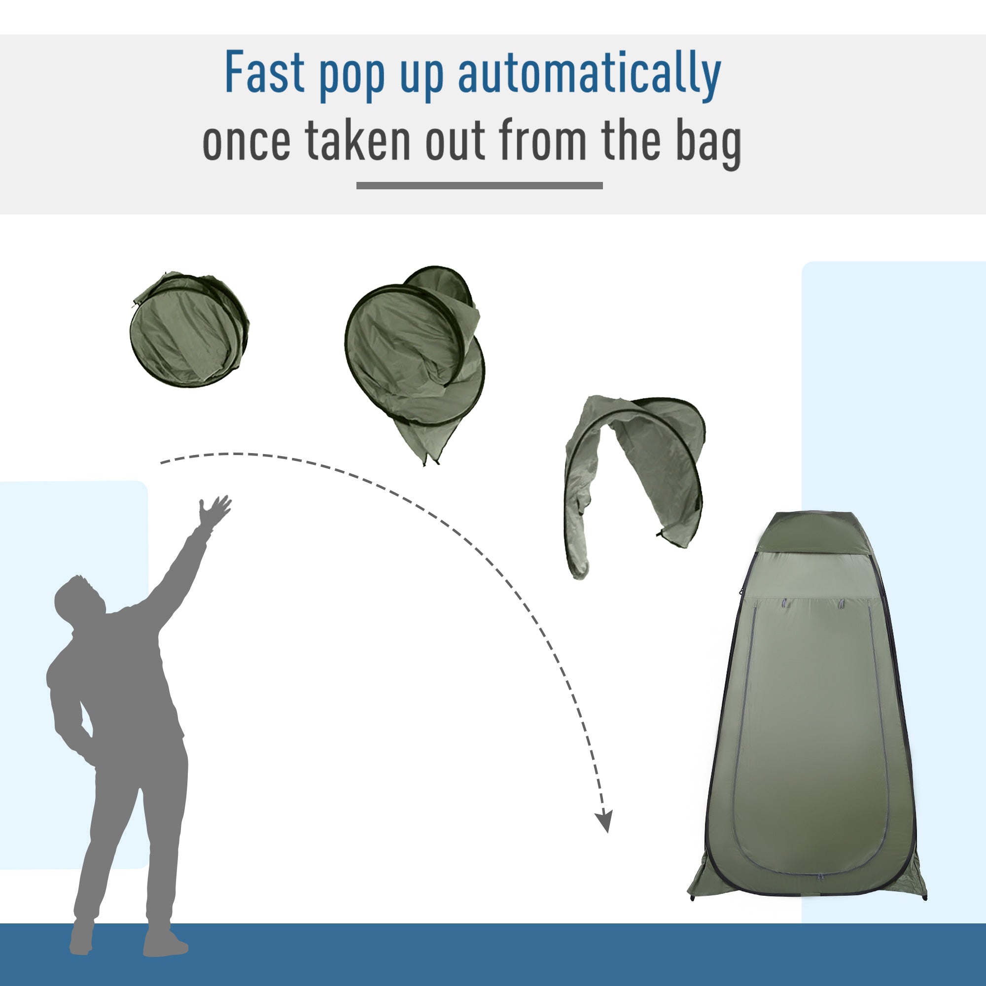 Outsunny Portable Pop Up Shower Tent Privacy Changing Room for Outdoor Dressing Fishing with Carry Bag Green
