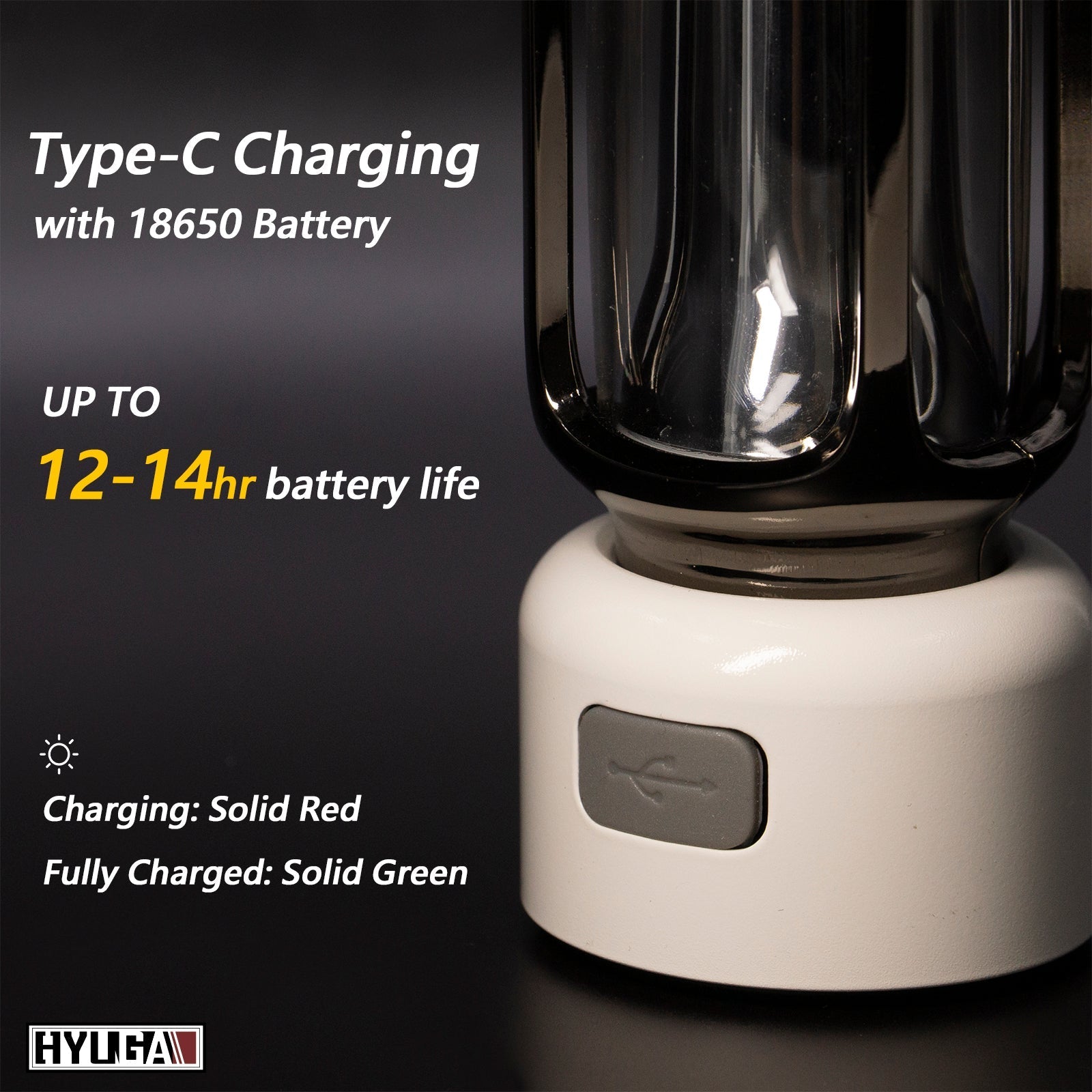 L-99 LED Mini Camping Lantern IPX4, Type-C Rechargeable Lamp, 5 Modes, Emergency Flashlight, Decoration, Outdoor Portable Light HYUGA (White)