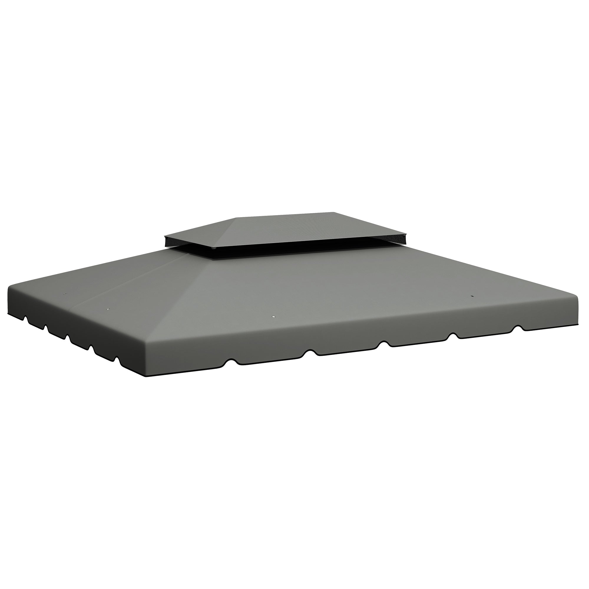 Outsunny 12.8' x 9.5' Gazebo Replacement Canopy, Gazebo Top Cover with Double Vented Roof for Garden Patio(TOP ONLY), Grey