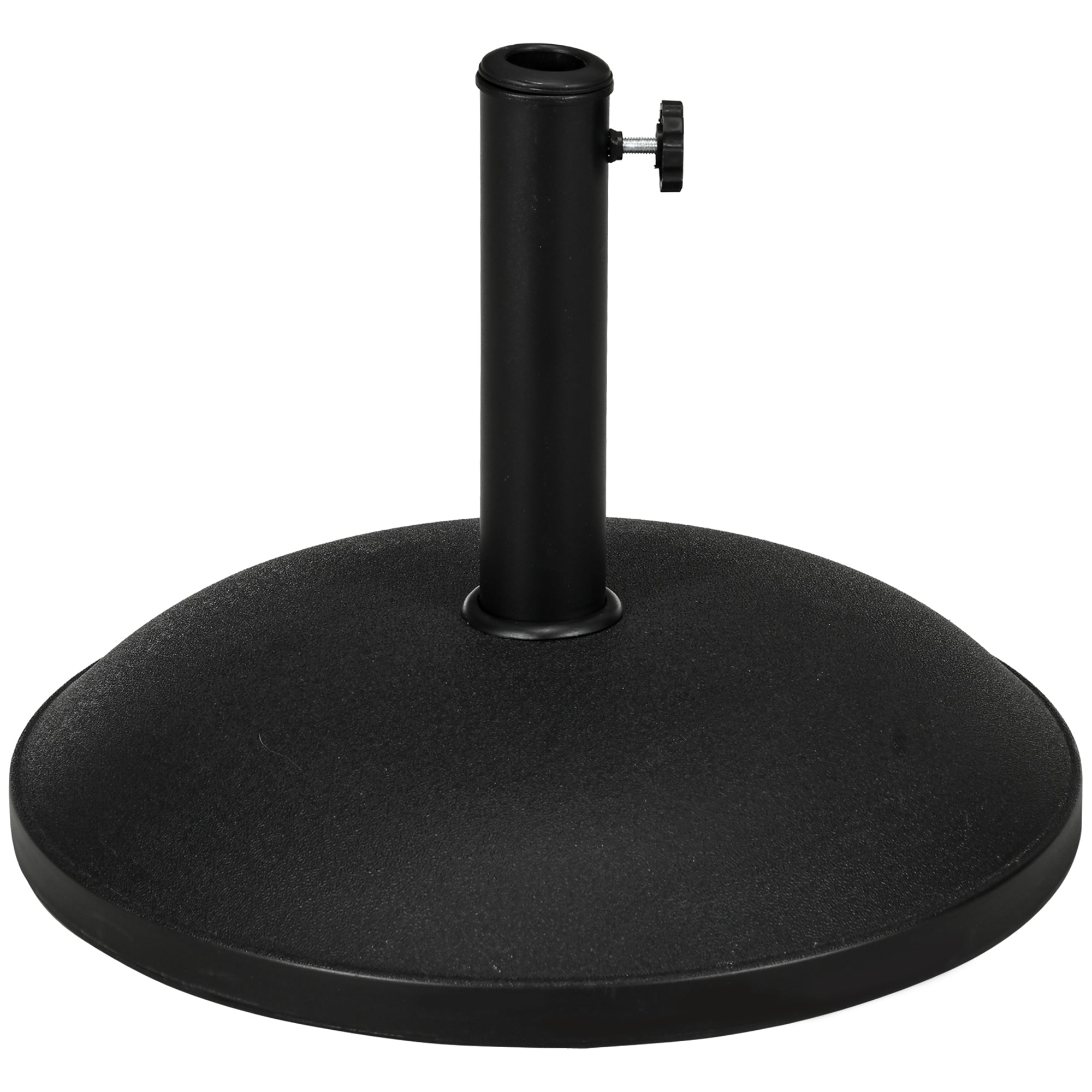 Outsunny 55lb Cement Round Umbrella Base: Heavy Duty Outdoor Patio & Backyard Stand, Black