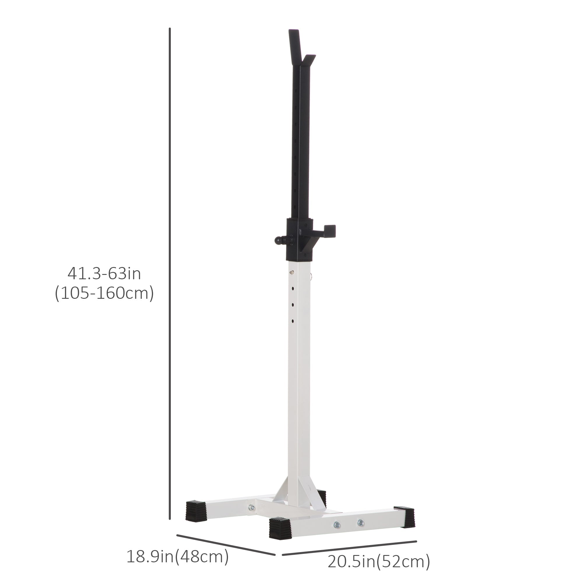 Soozier Adjustable Power Squat Stand Barbell Rack Weight Lifting Home Gym Equipment Black White