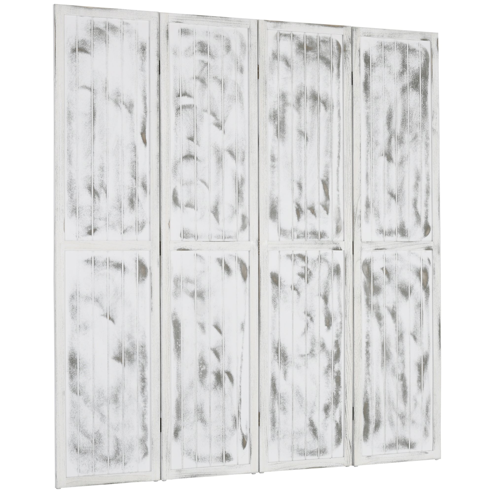 HOMCOM Rustic Retreat: Room Divider Screen, Foldable Privacy Screen for Bedroom, Office, 5.5' Rustic White Finish