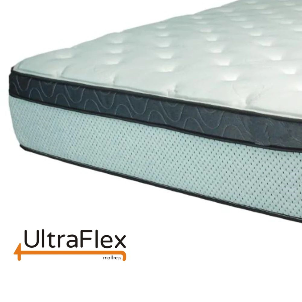 UltraFlex® EUPHORIA 14" Mattress and BoxSpring Set Orthopedic Eurotop Pocket Coil Foam Encased Eco-friendly Hybrid Mattress (Made in Canada)