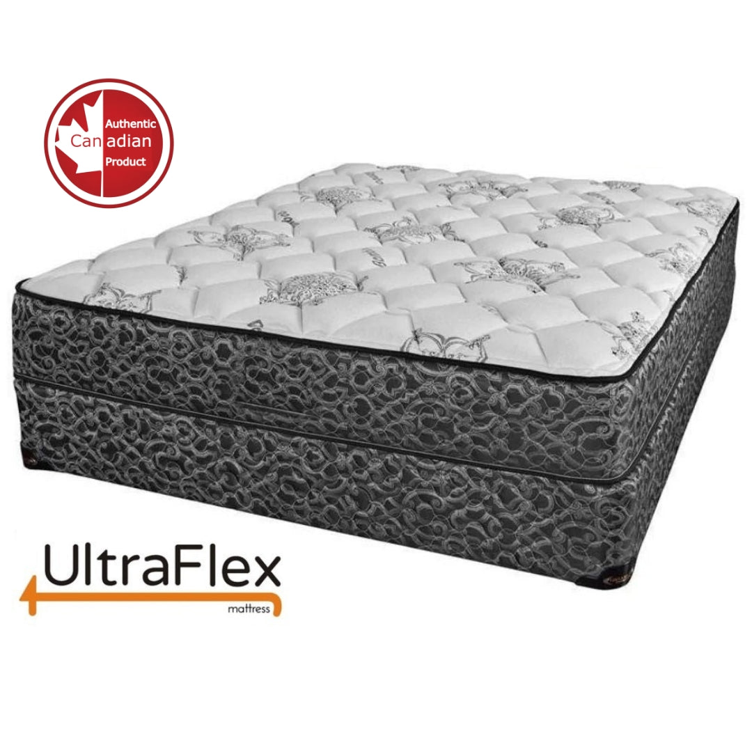 UltraFlex® DESIRE Mattress and BoxSpring Set- Orthopaedic Innerspring Premium Foam Encased, Eco-friendly Hybrid Mattress (Made in Canada)