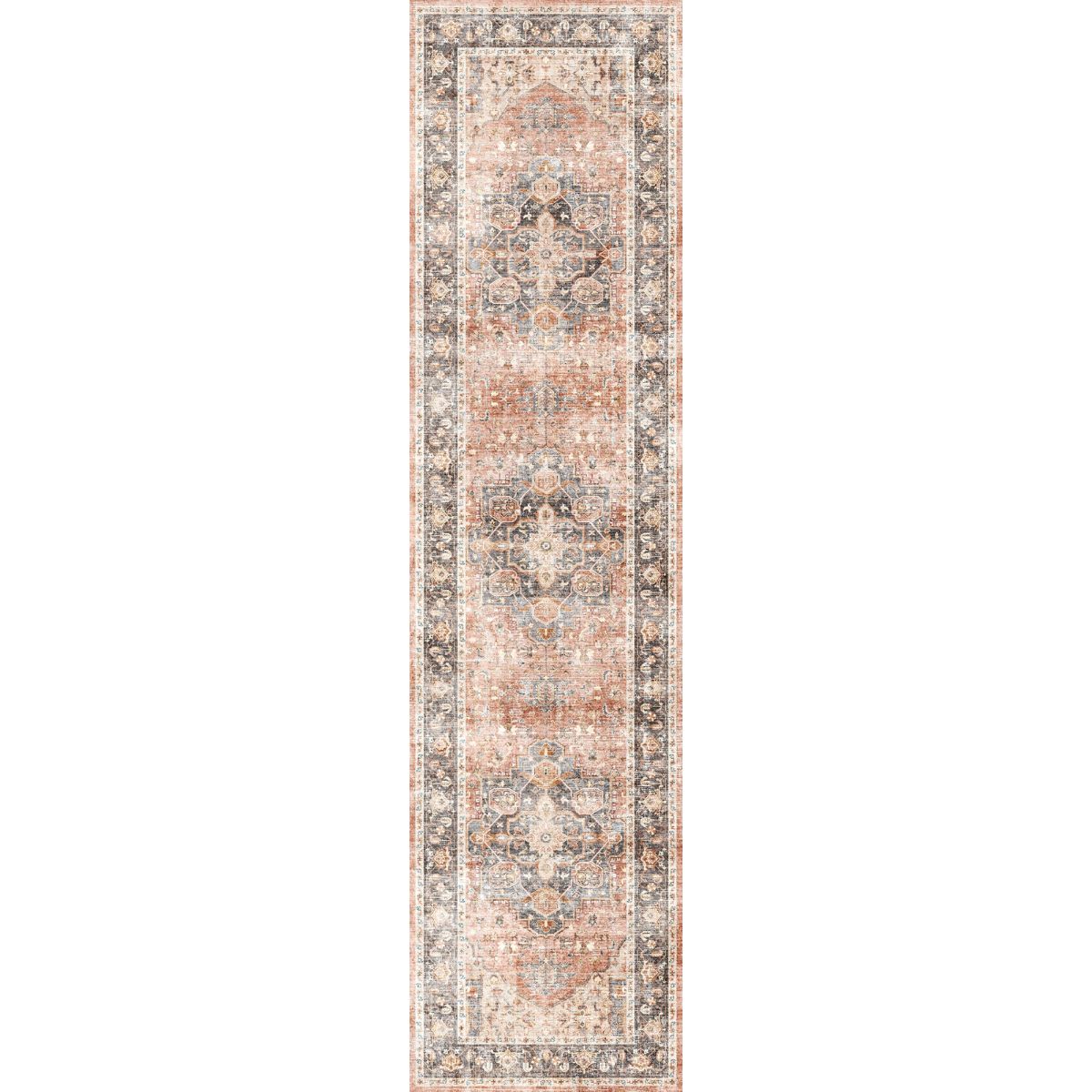 Riverra Terracotta Black Rug
