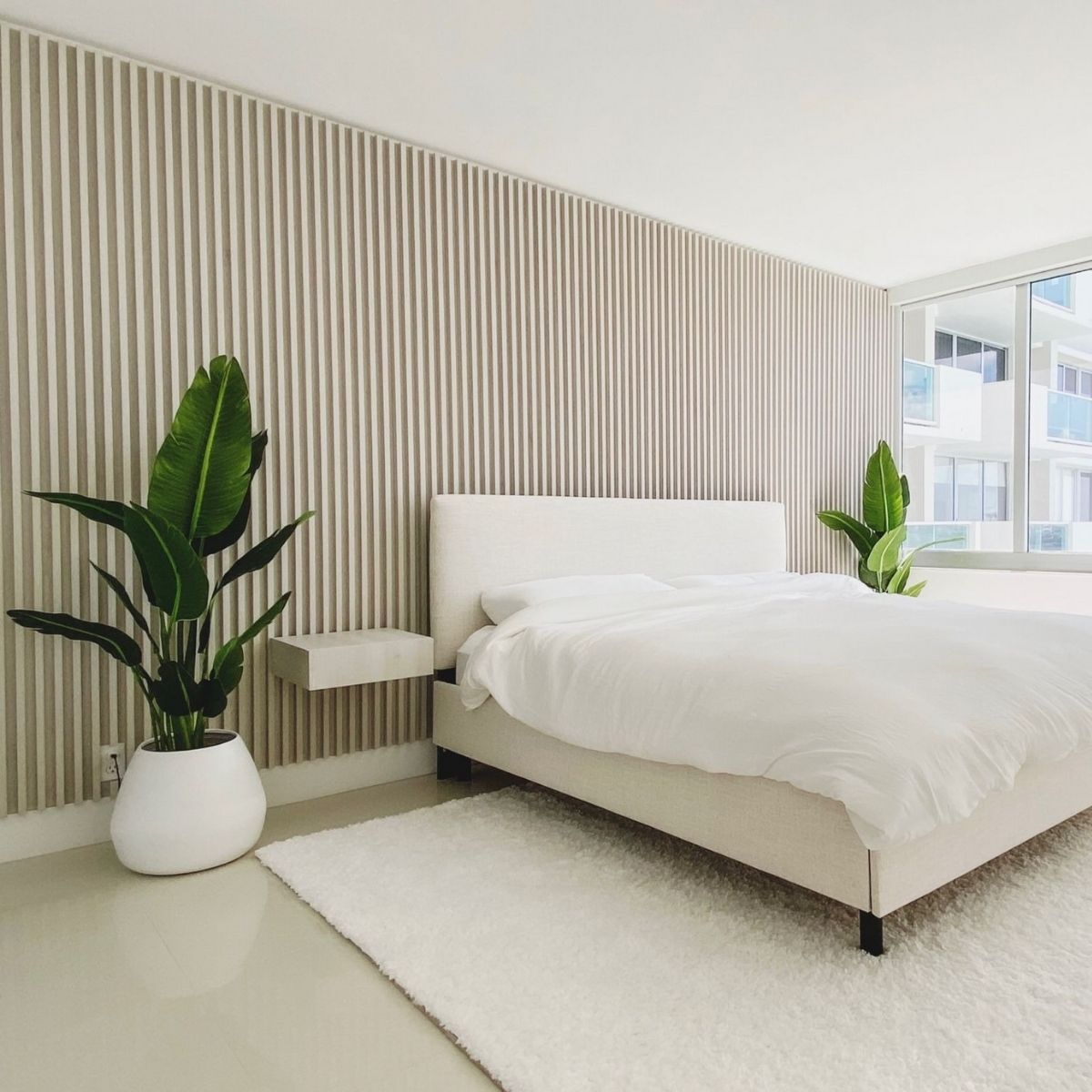 Margo - White Bamboo Floor Planter