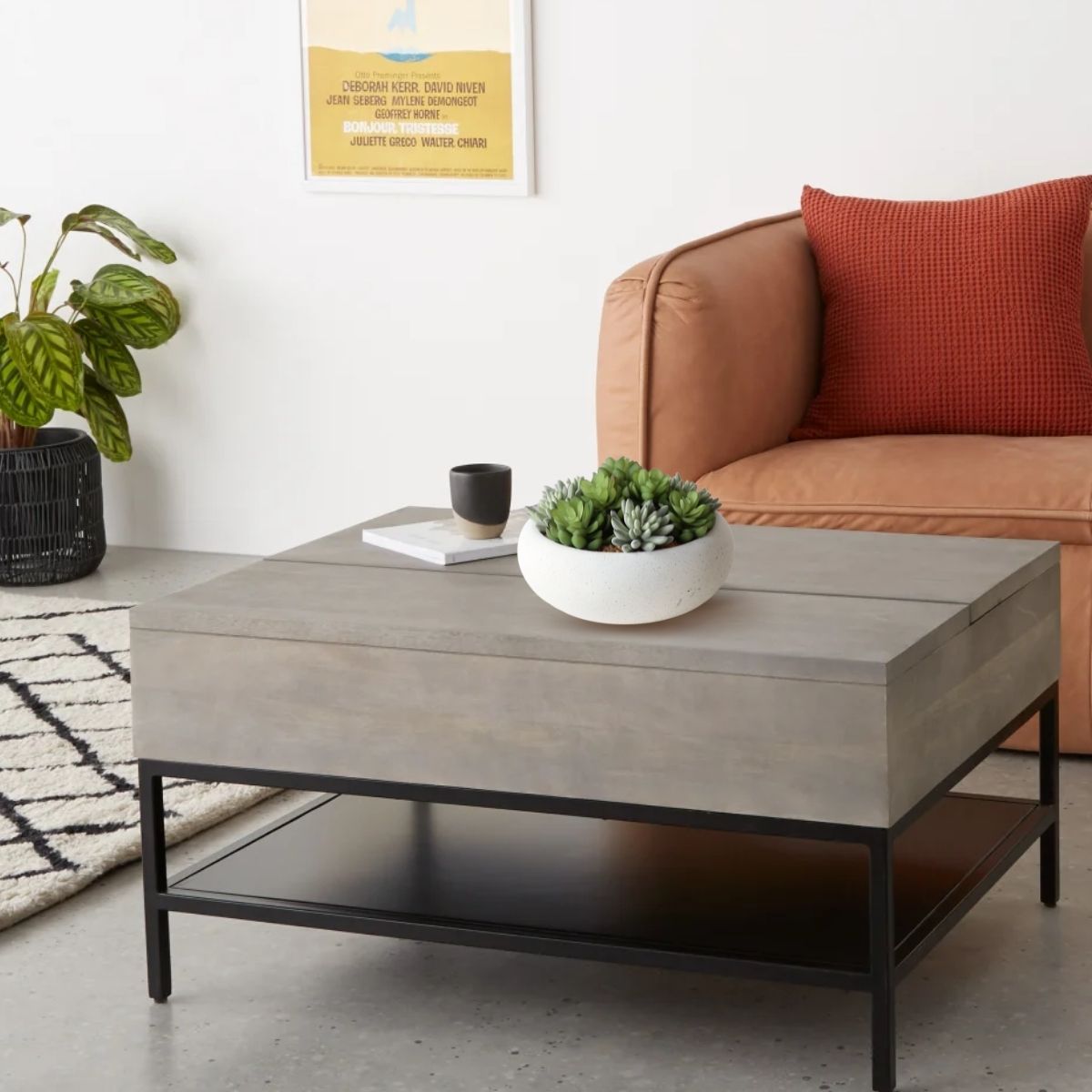 Zed Faux Succulent Arrangement in Low White Pot 7.1"