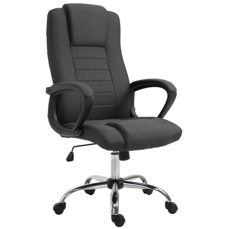 High Back Office Chair, Height Adjustable Computer Desk Chair with Swivel Wheels and Tilt Function, Charcoal Grey