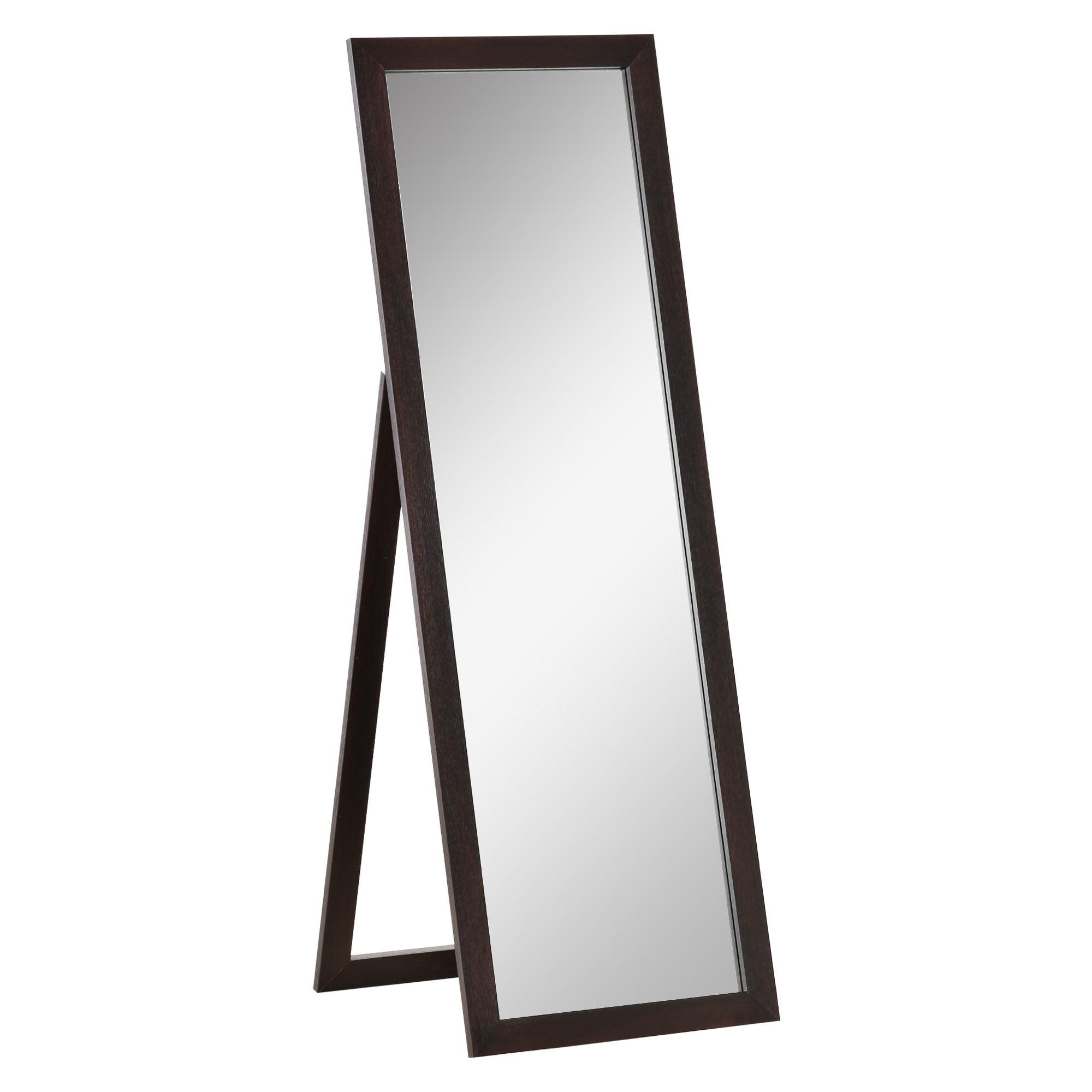 HOMCOM Reflective Elegance: Full Length Mirror Floor Standing Dressing Mirror, Sleek Design for Living Room Bedroom Decor, Brown Finish