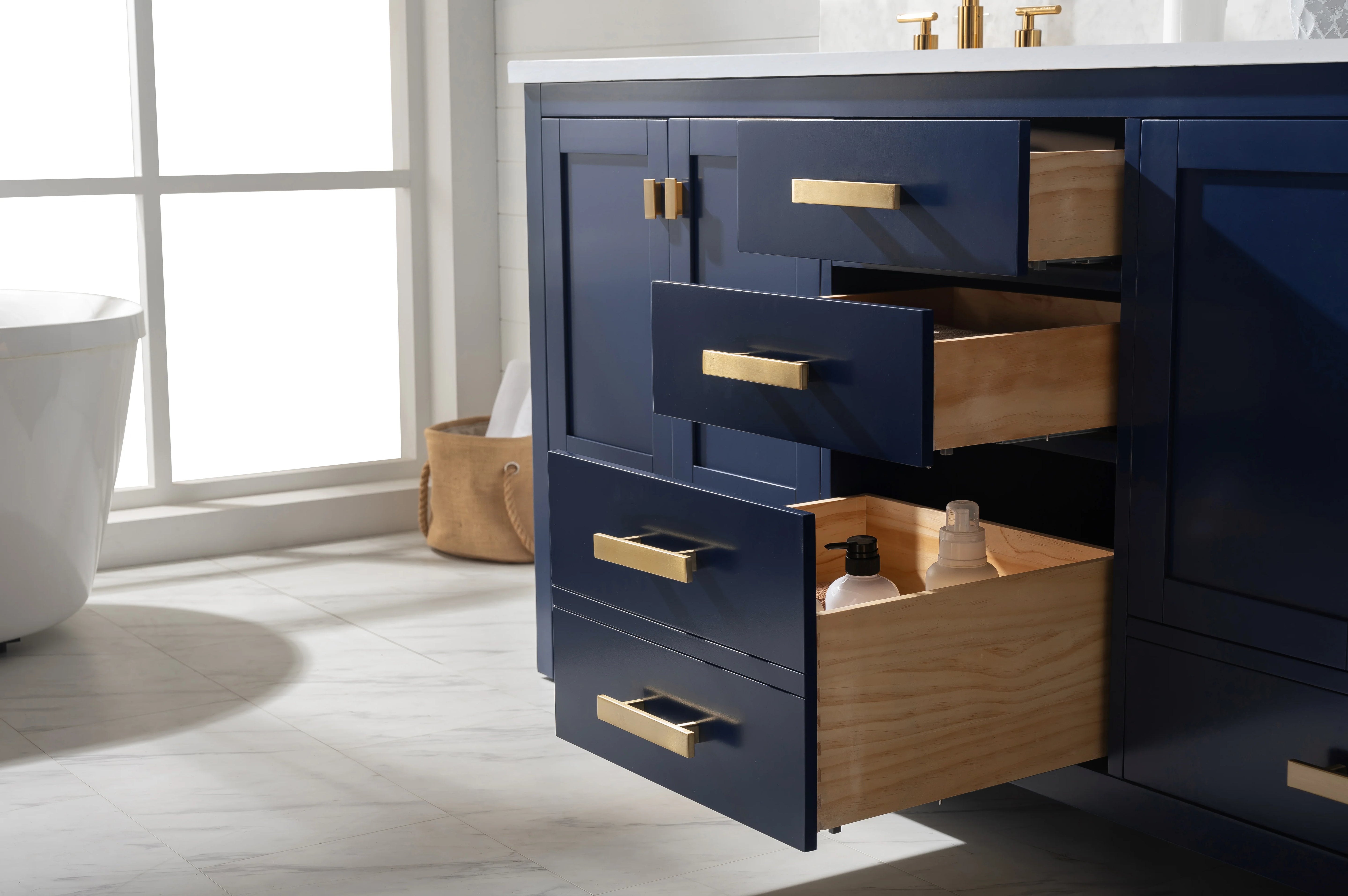 Valentino 72" Single Sink Vanity with White Quartz Top