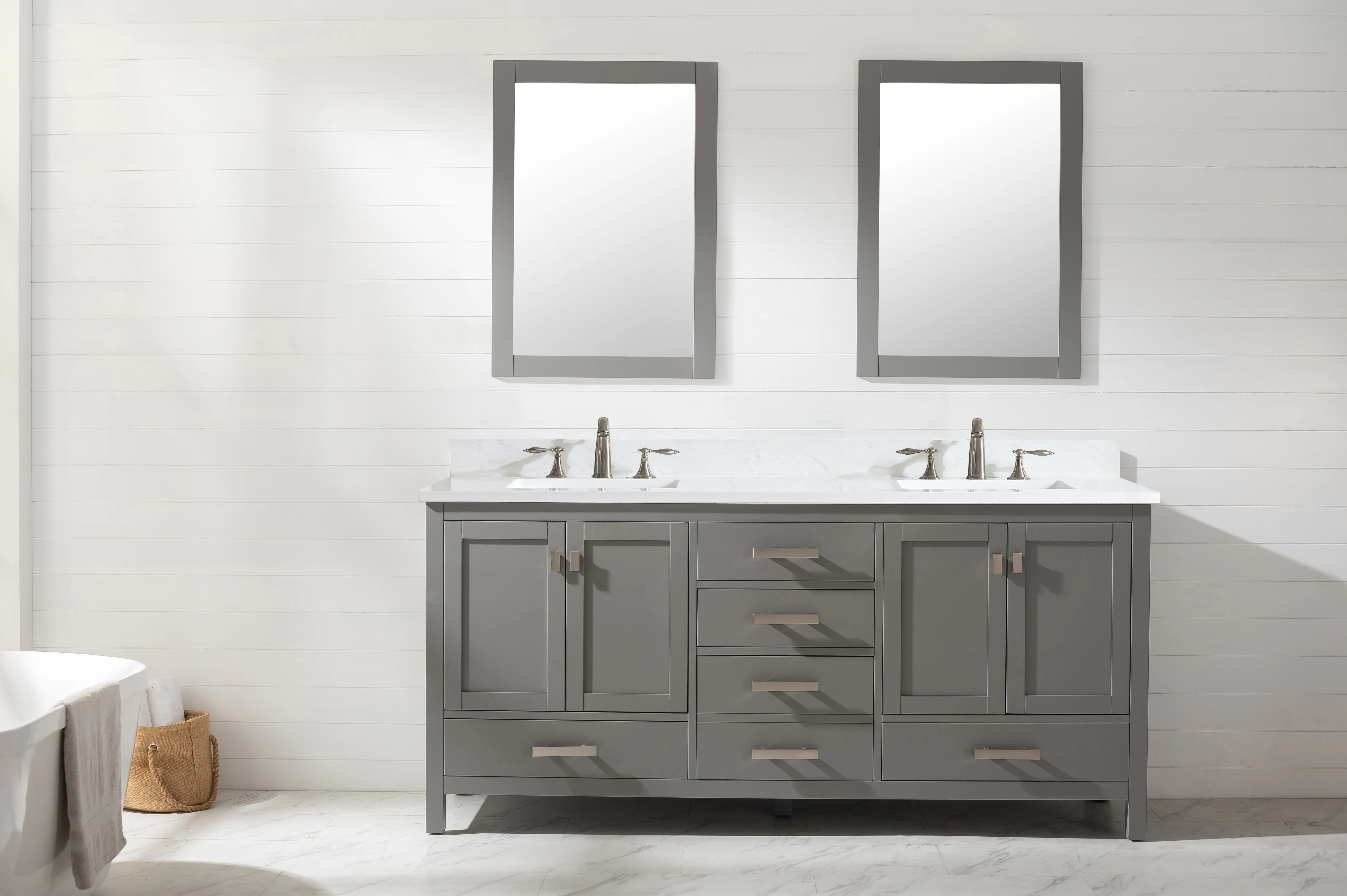 Valentino 72" Single Sink Vanity with White Quartz Top