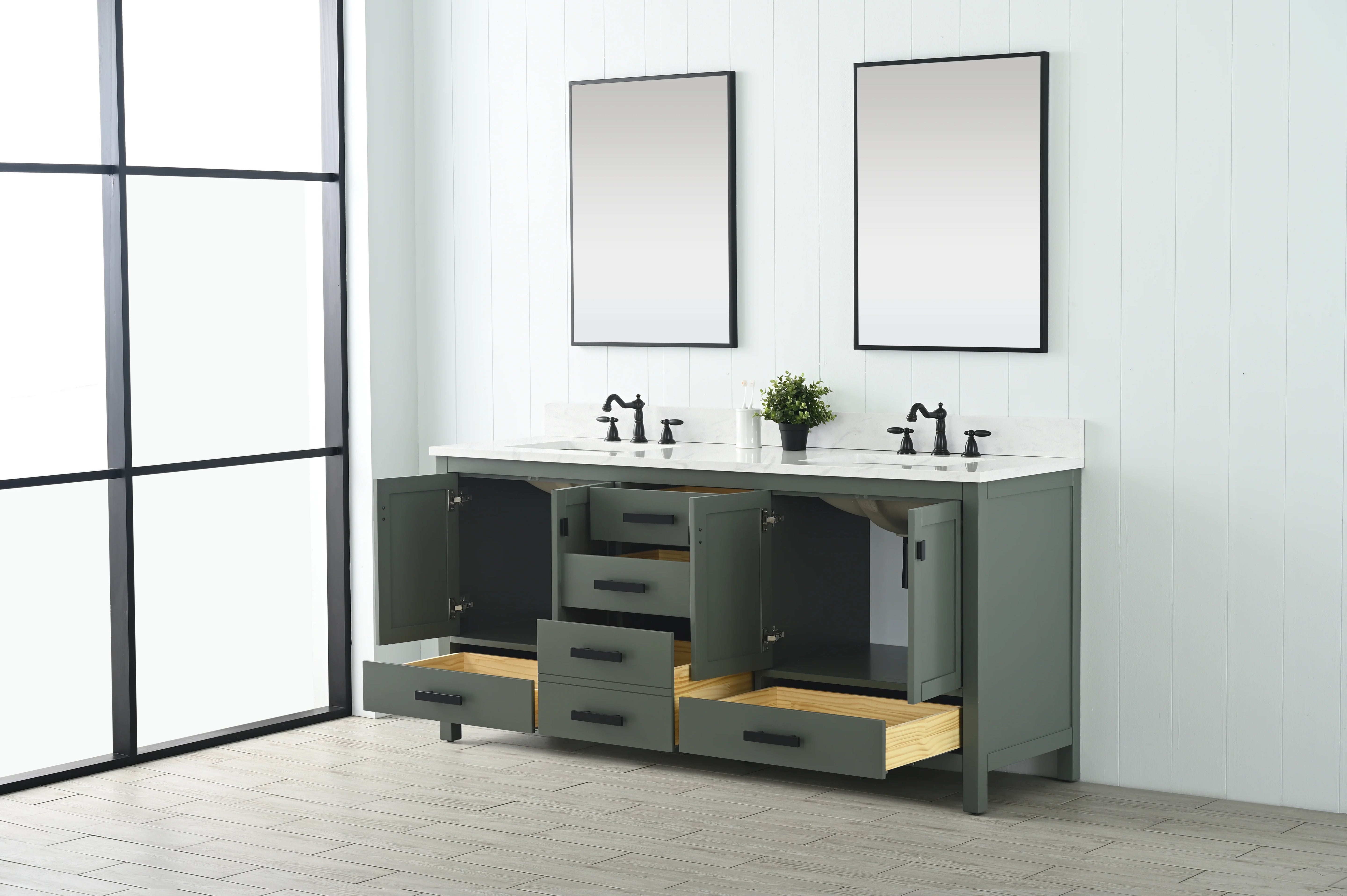 Valentino 72" Single Sink Vanity with White Quartz Top