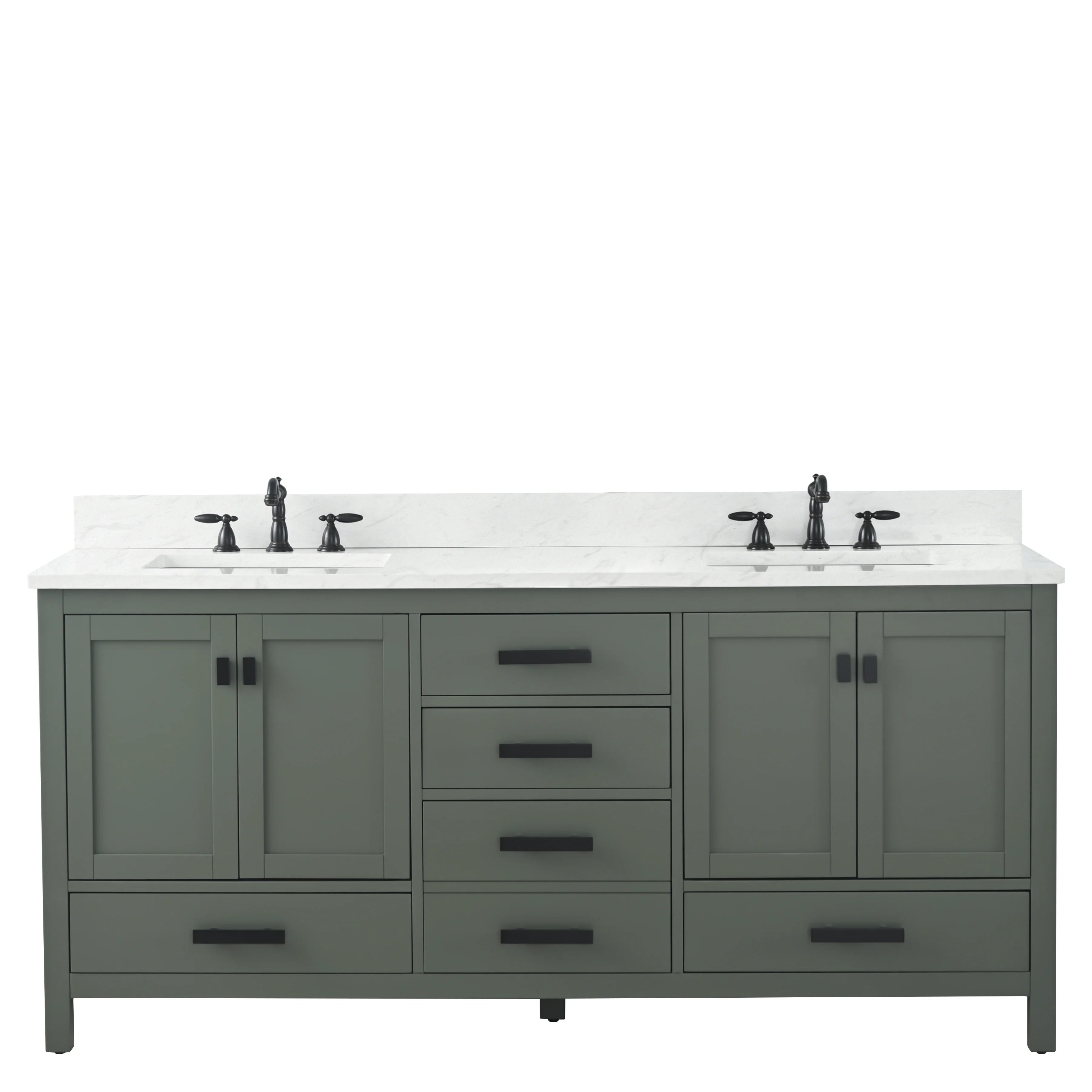 Valentino 72" Single Sink Vanity with White Quartz Top