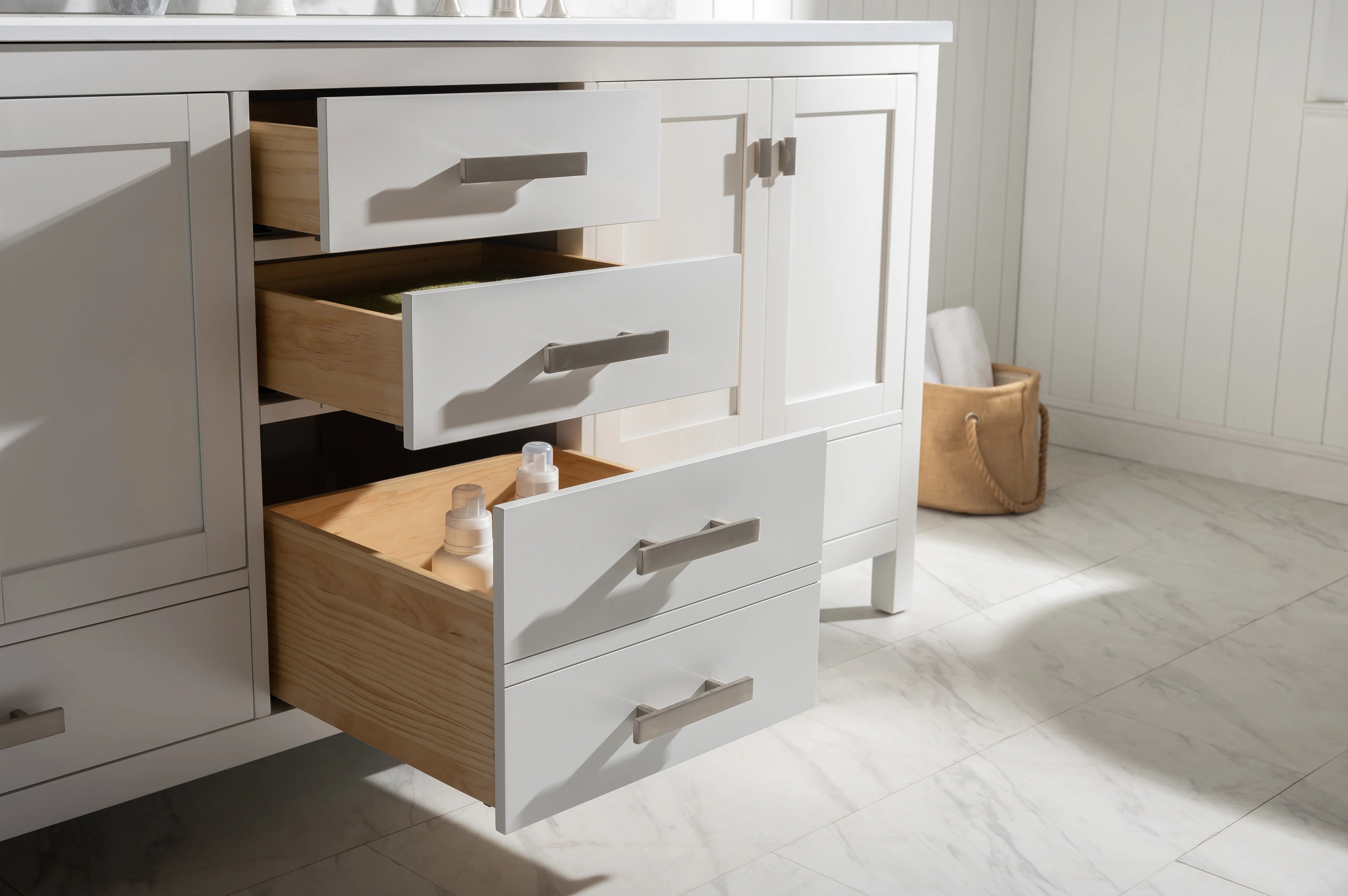 Valentino 72" Single Sink Vanity with White Quartz Top