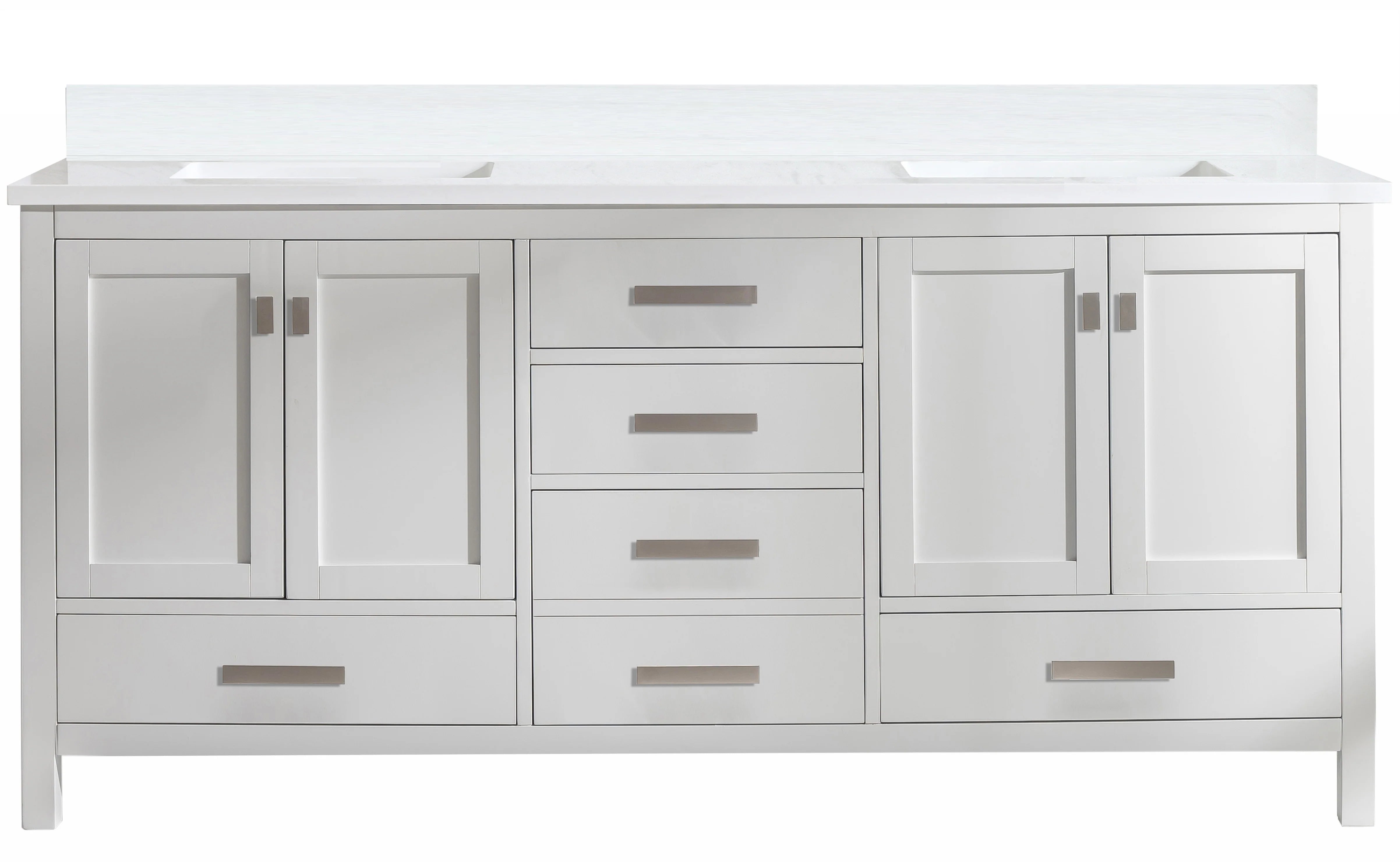 Valentino 72" Single Sink Vanity with White Quartz Top