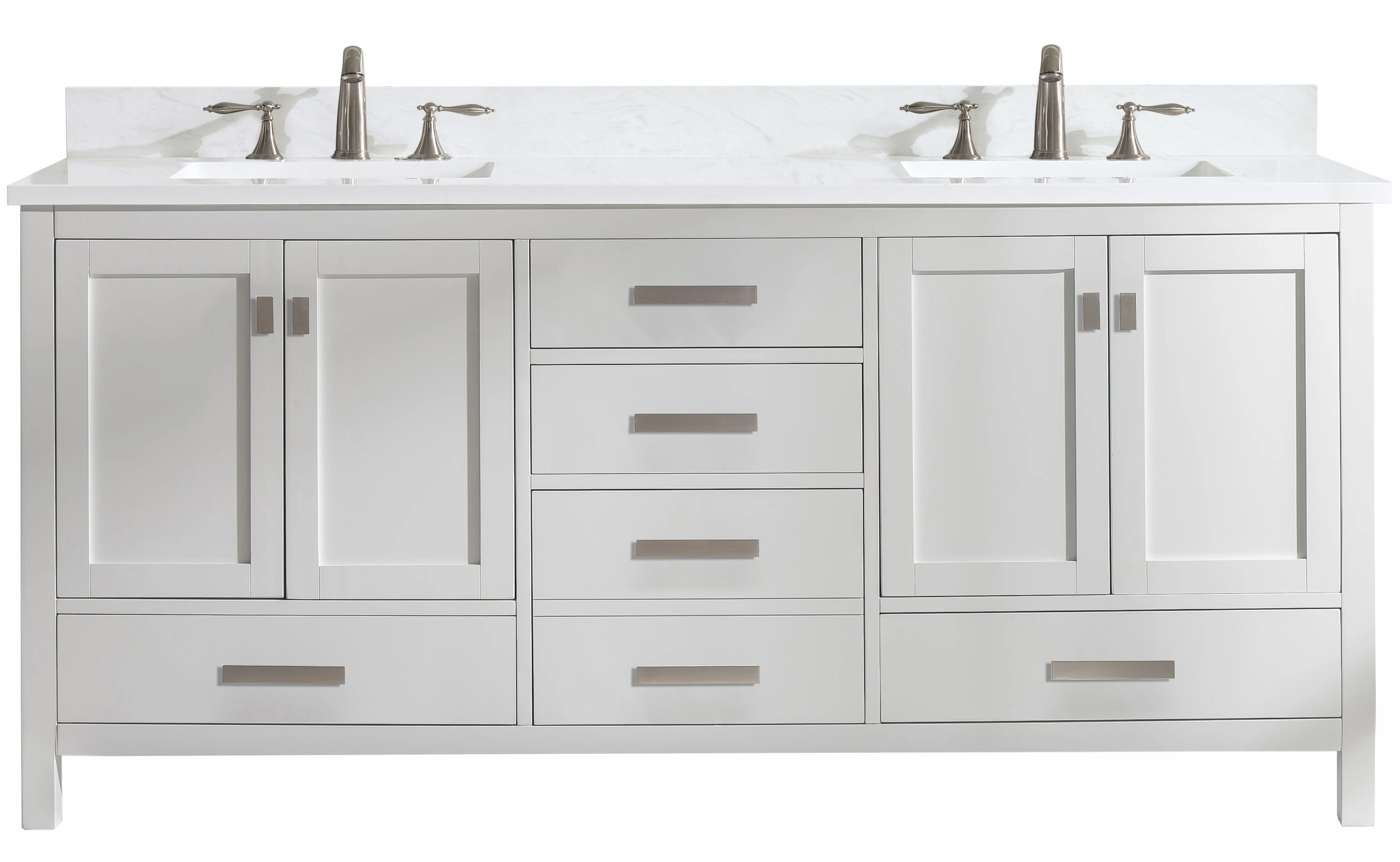 Valentino 72" Single Sink Vanity with White Quartz Top