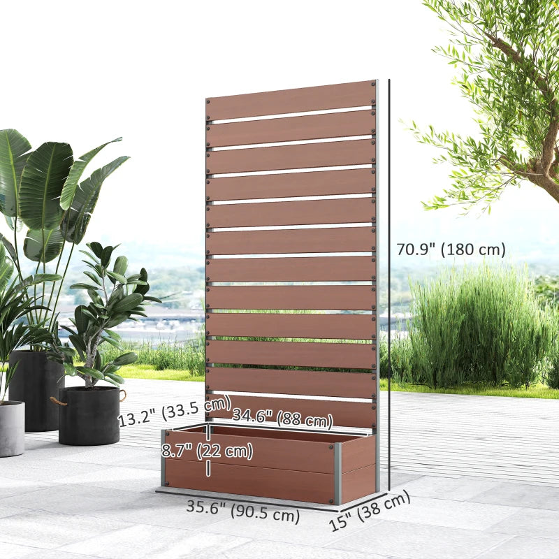 Trellis Planter for Climbing Plants, Raised Garden Bed with Trellis, Planter Box for Outdoor Garden, Light Brown