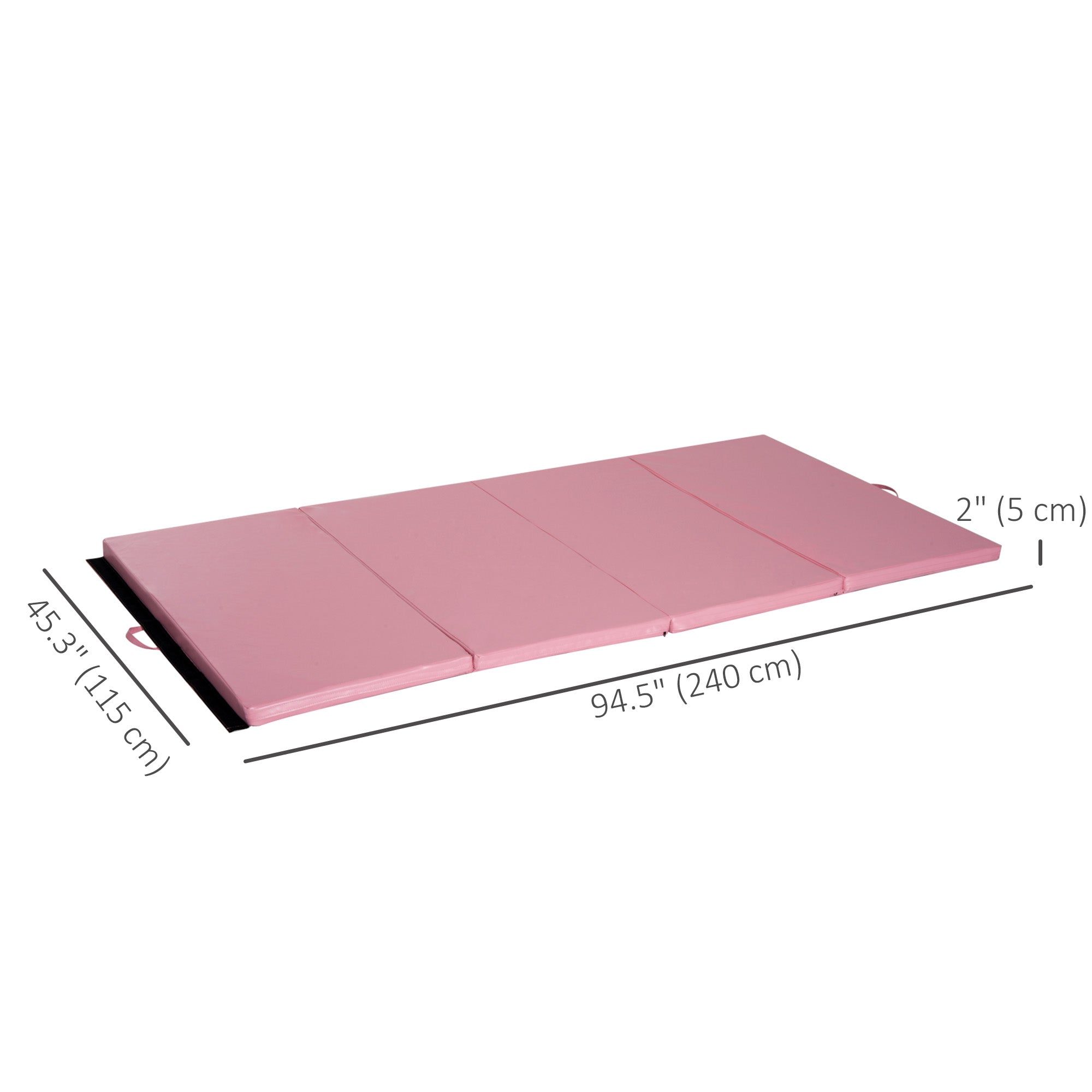 Soozier Tri-Fold Gymnastics Mat 4'x8' Exercise Mat for MMA Martial Arts Stretching with Handles Pink