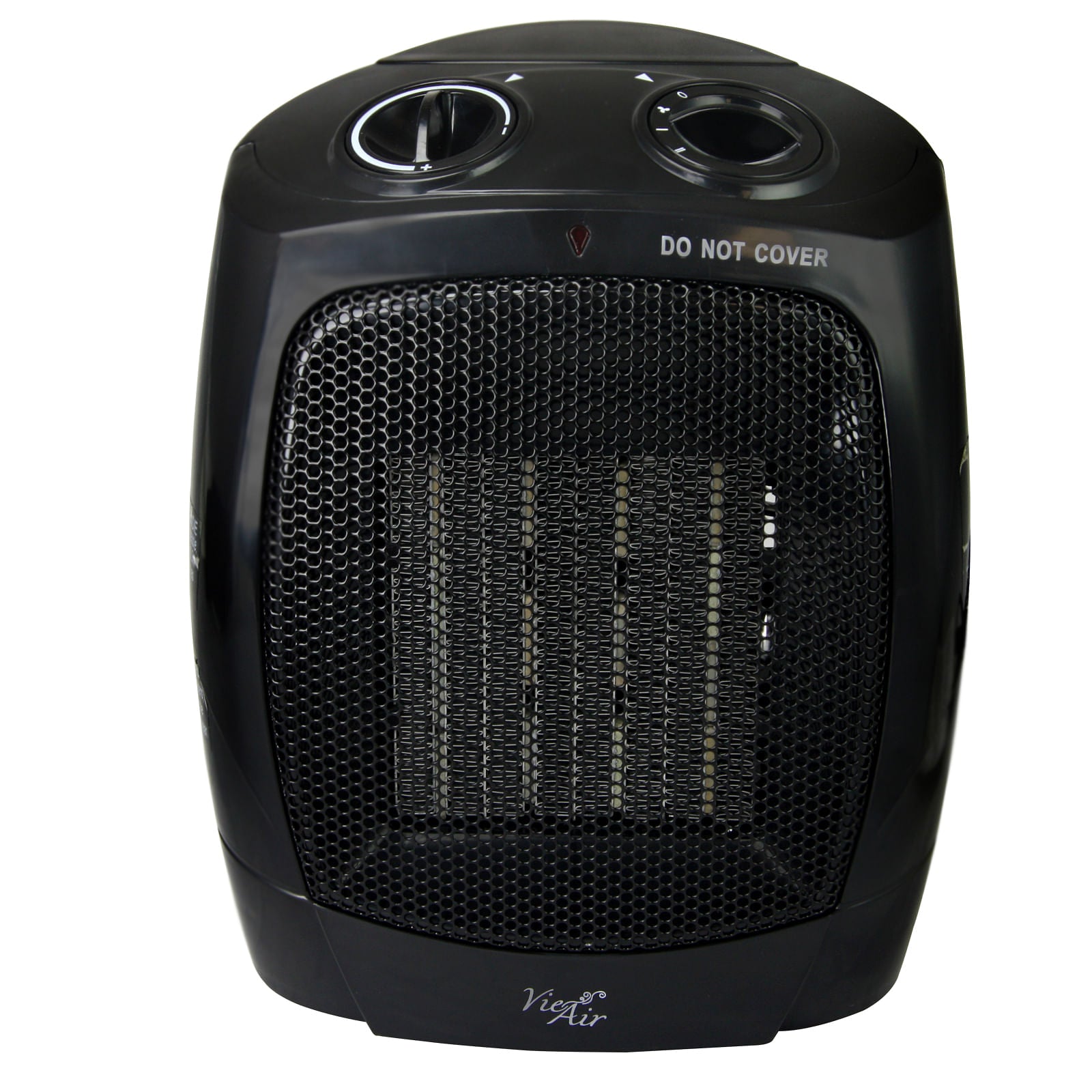 Vie Air 1500W Portable 2-Settings Office Black Ceramic Heater with Adjustable Thermostat - Free Shipping