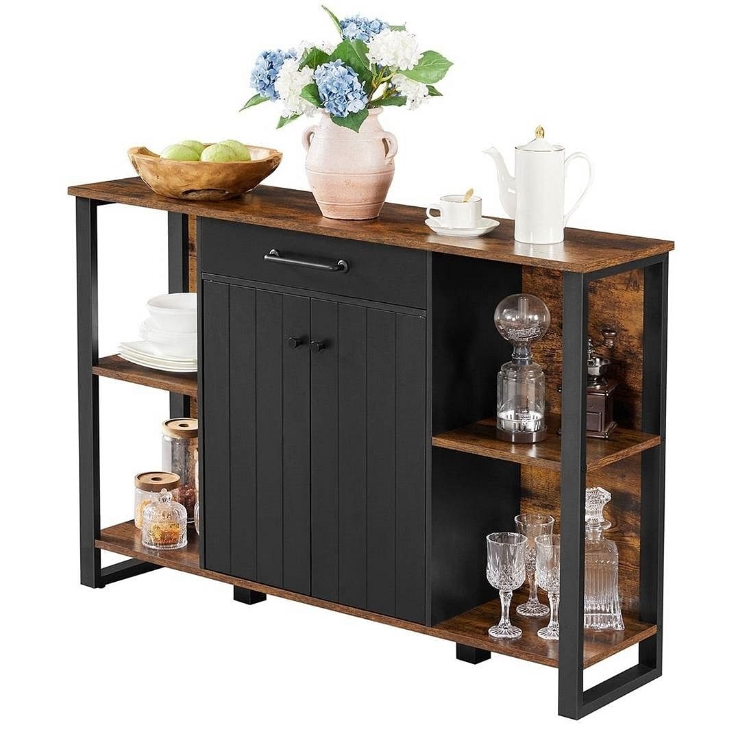 Farmhouse Rustic Wood Buffet Dining Sideboard Storage Cabinet - Free Shipping