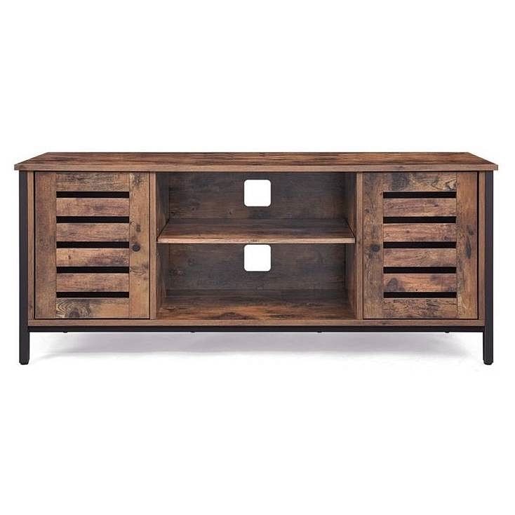Modern Mid-Century Industrial Metal Wood TV Stand for TV up to 50-inch - Free Shipping