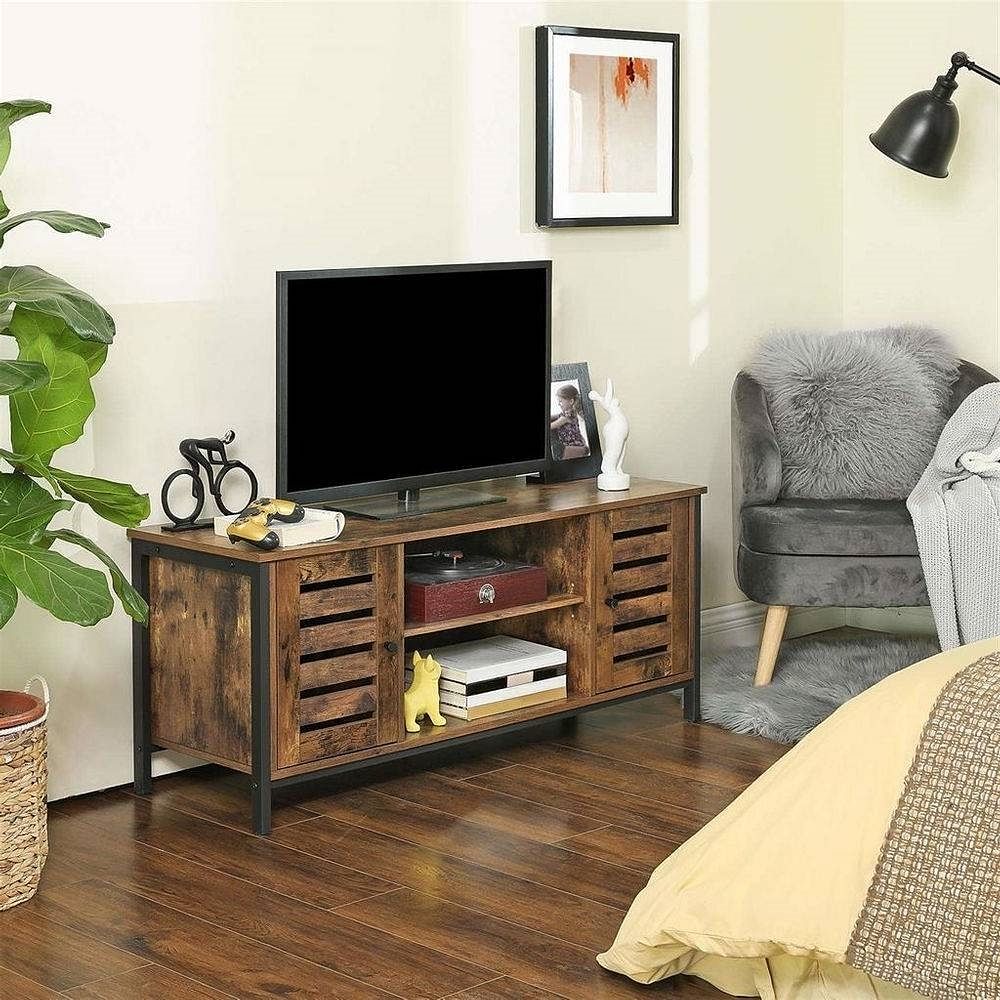 Modern Mid-Century Industrial Metal Wood TV Stand for TV up to 50-inch - Free Shipping
