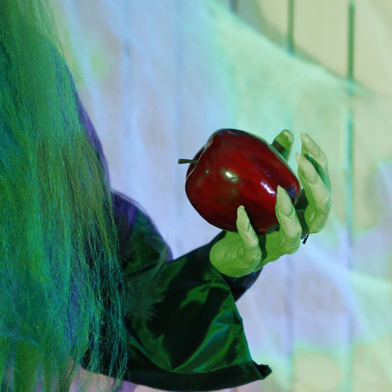 HOMCOM 6.4' Life-Size Winged Grim Reaper – Animated Halloween Decoration, Light-Up Eyes