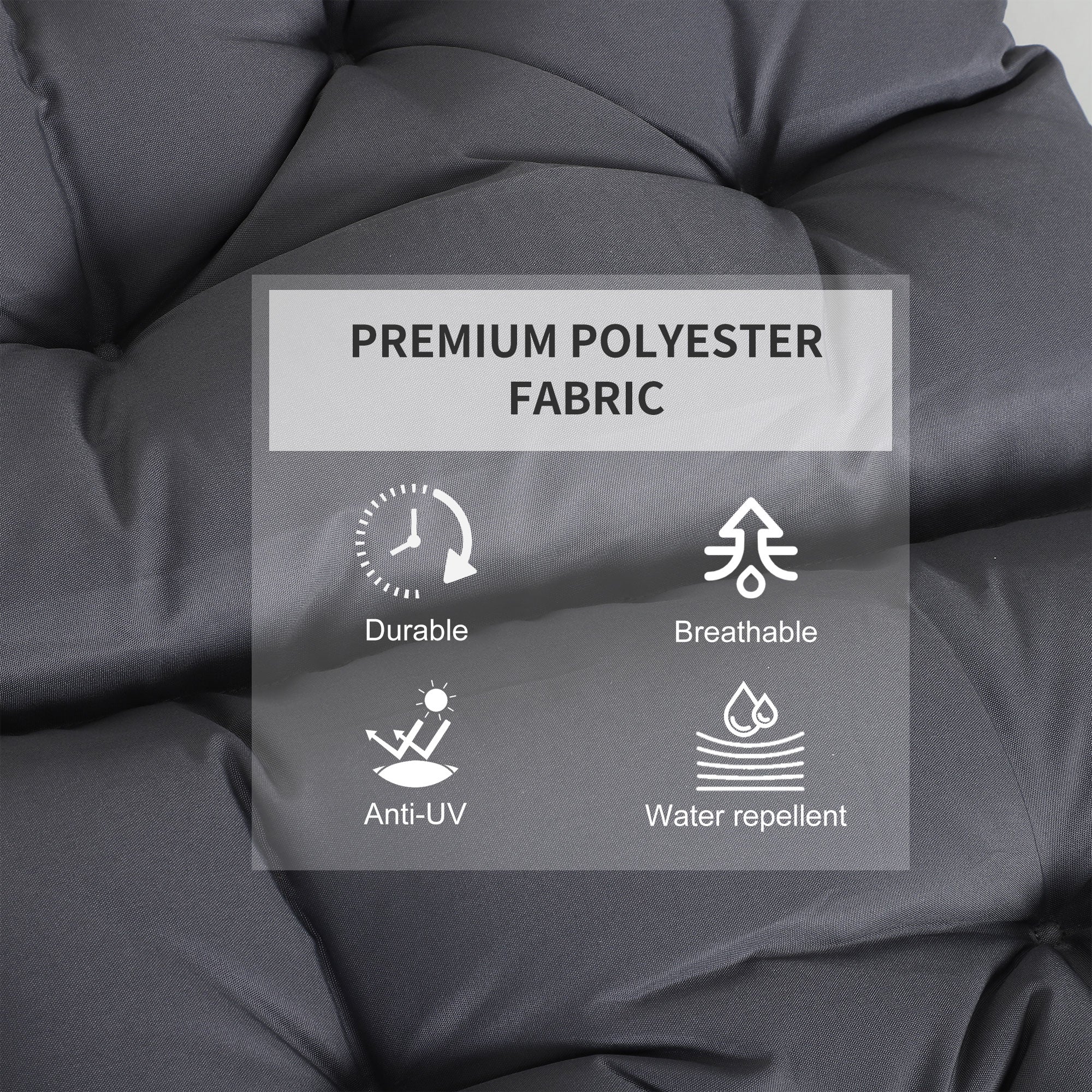 Outsunny Set of 2 Comfortable Garden Chair Cushions with Backrest for Sunbeds Rocking Chairs Loungers