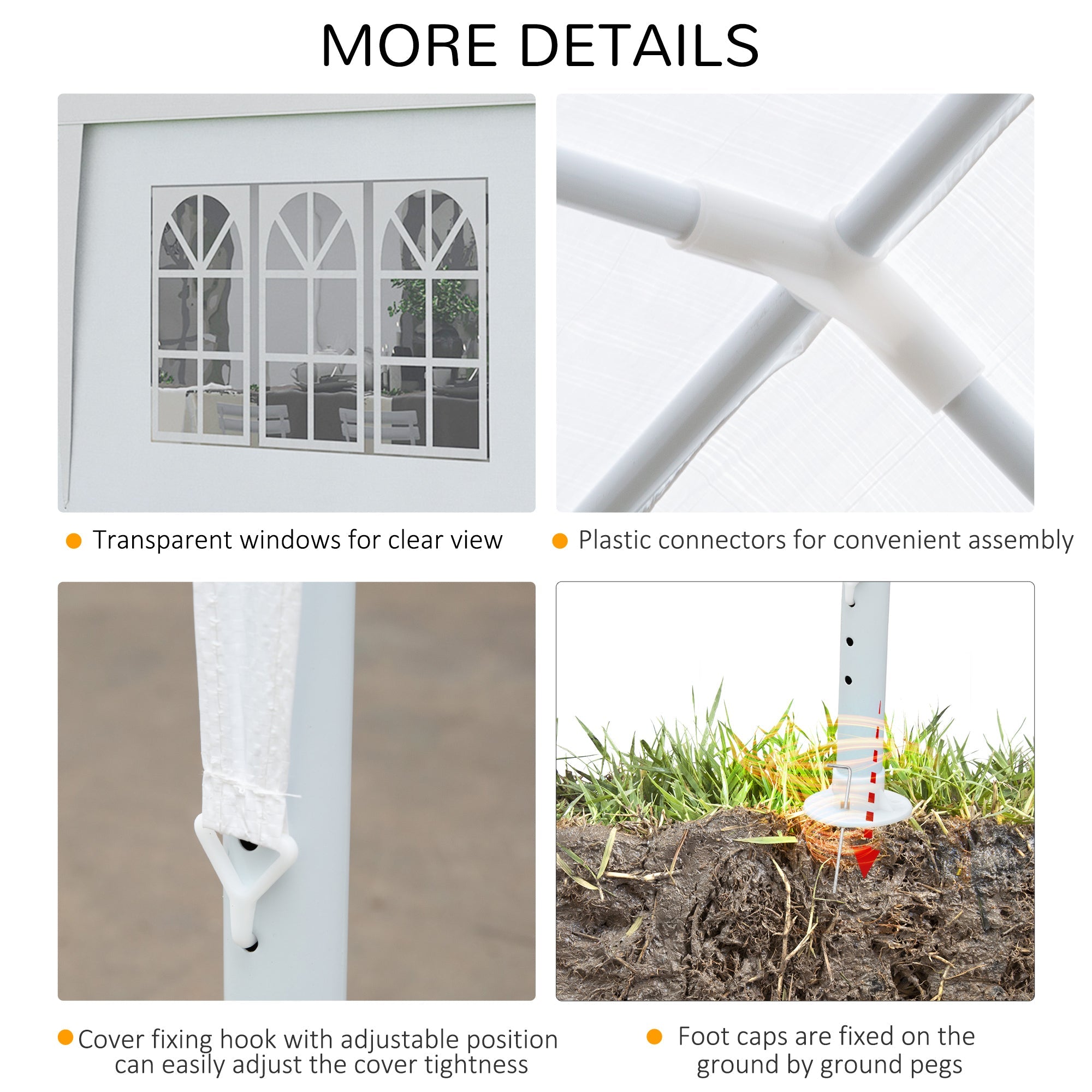 Outsunny 10' x 28' Party Gazebo Tent, Portable Folding Wedding Tent, Garden Canopy Event Shelter, with 8 Removable Sidewalls, White