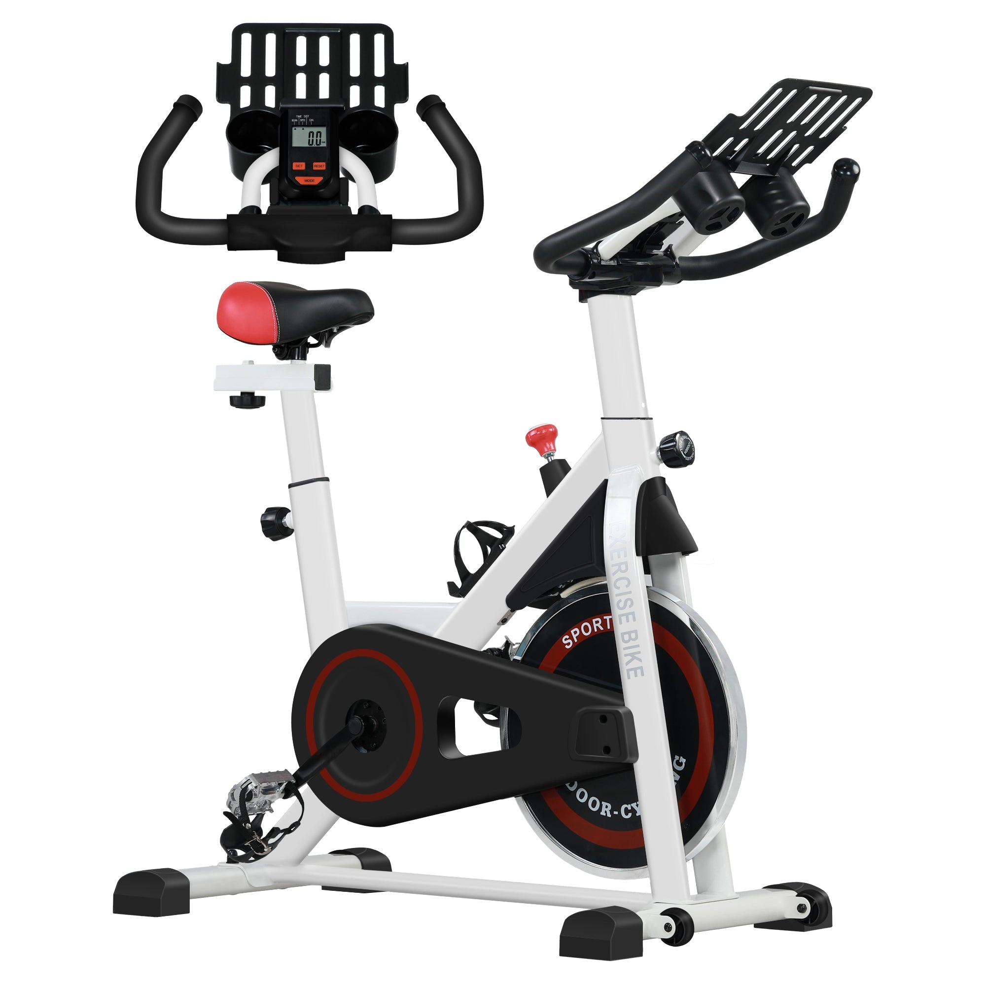 Soozier Adjustable Upright Exercise Bike Indoor Cycling Cardio Aerobic Training Workout Fitness Machine