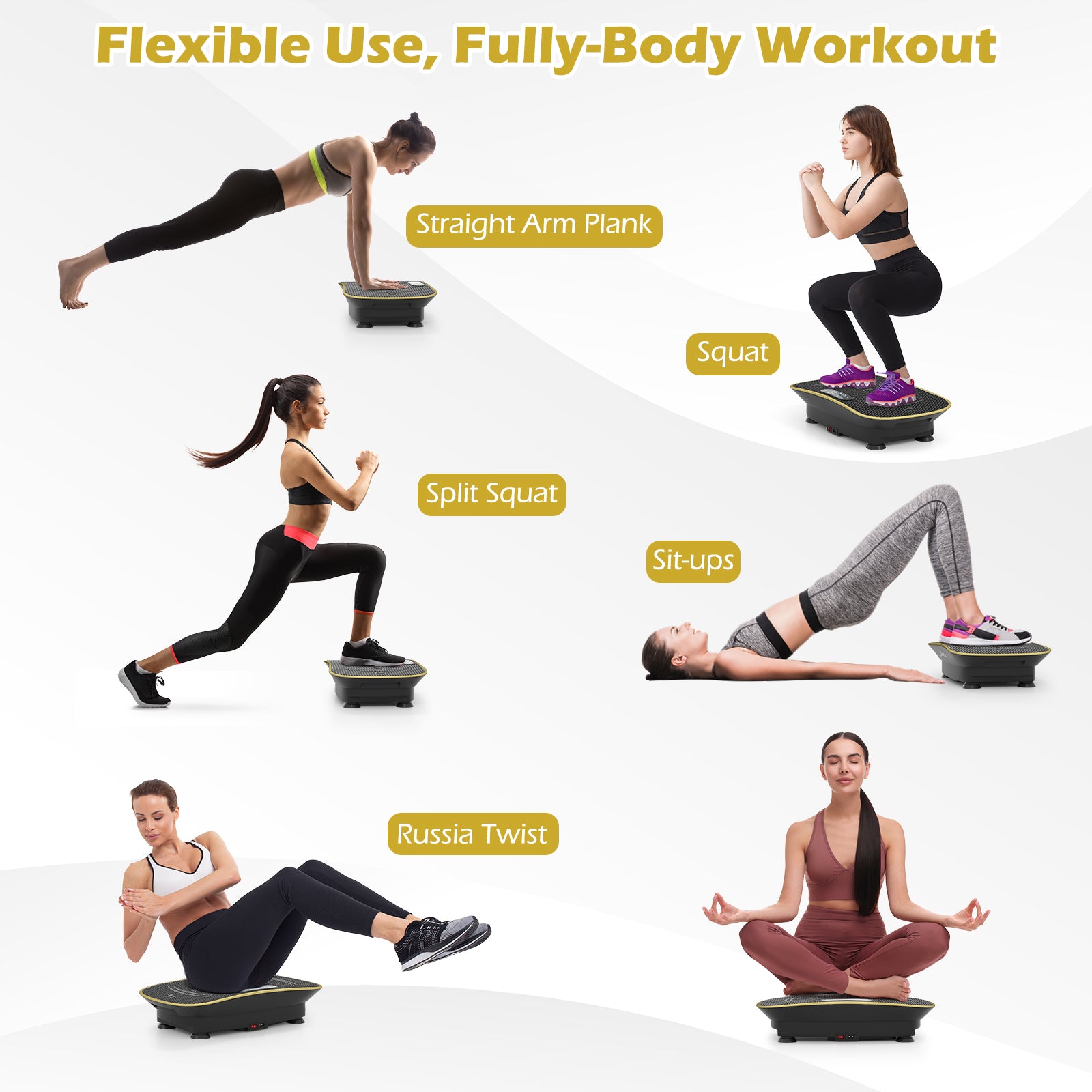 Vibration Plate Exercise Machine for Lymphatic Drainage & Full Body Workouts with 10 Speed Levels