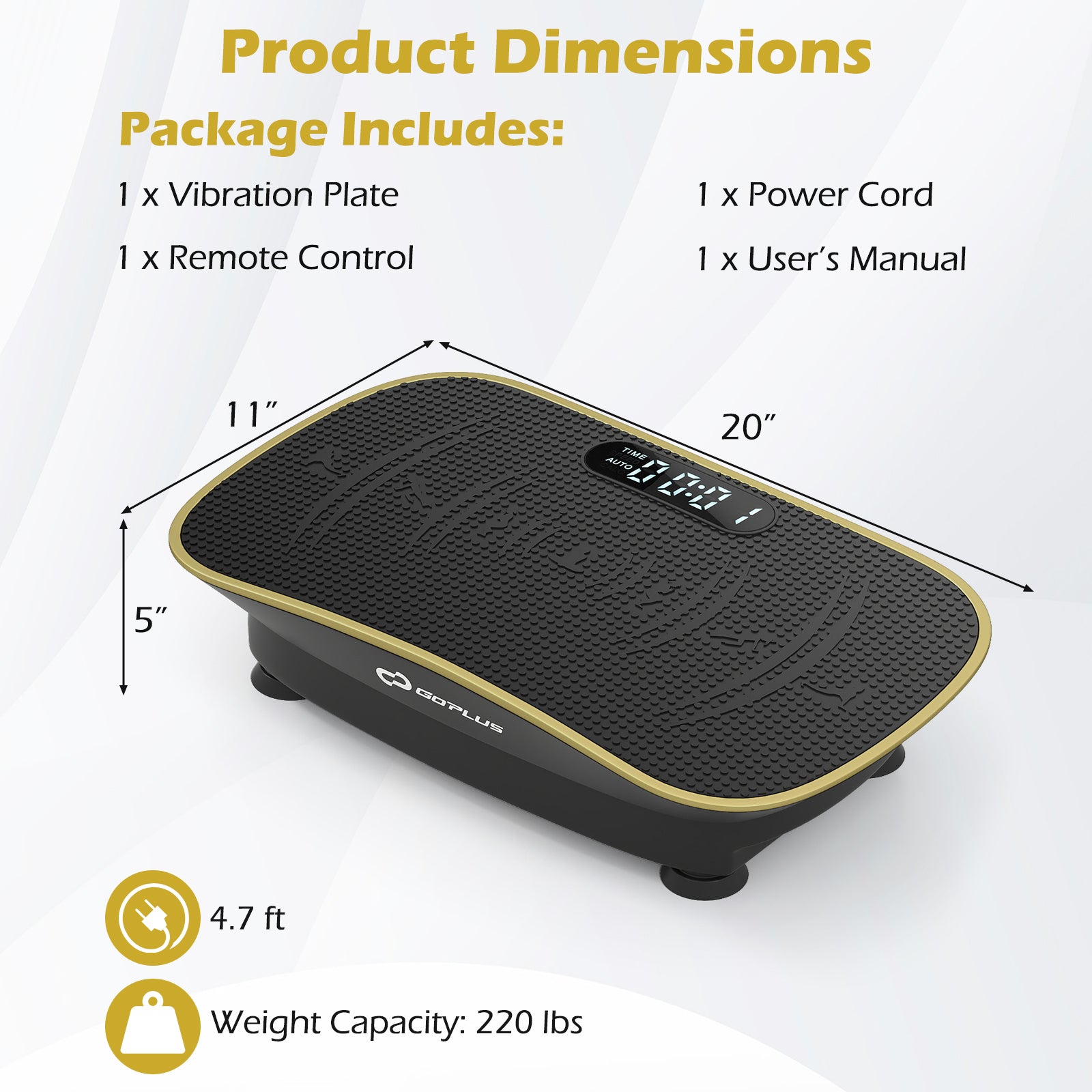 Vibration Plate Exercise Machine for Lymphatic Drainage & Full Body Workouts with 10 Speed Levels