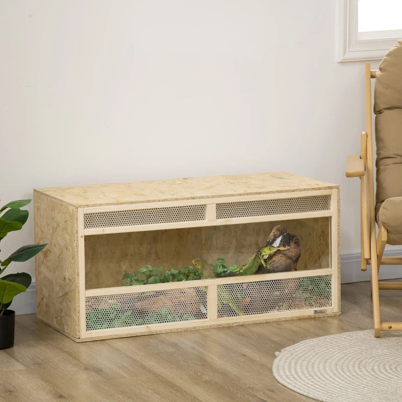 Reptile Terrarium, 58 Gallon Reptile Tank with Sliding Doors, Breathable Mesh for Bearded Dragon, Lizards, Snake