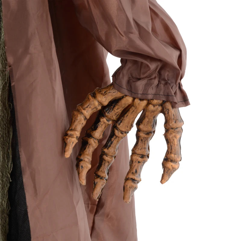 HOMCOM 6.4' Life-Size Winged Grim Reaper – Animated Halloween Decoration, Light-Up Eyes