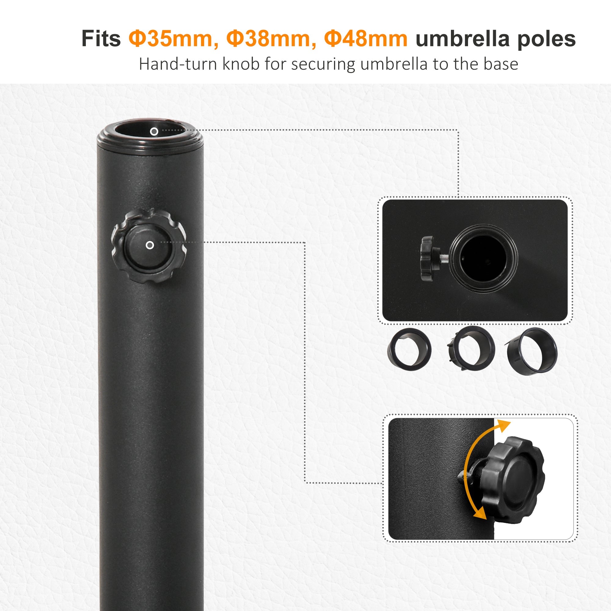 Outsunny 29 lbs Market Umbrella Base Holder 16" Heavy Duty Square Parasol Stand for Patio Outdoor Backyard Black